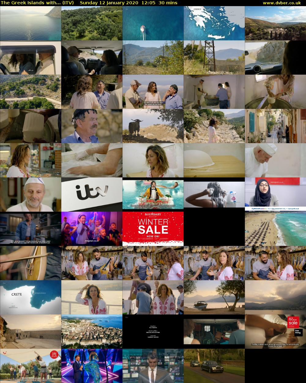 The Greek Islands with... (ITV) Sunday 12 January 2020 12:05 - 12:35