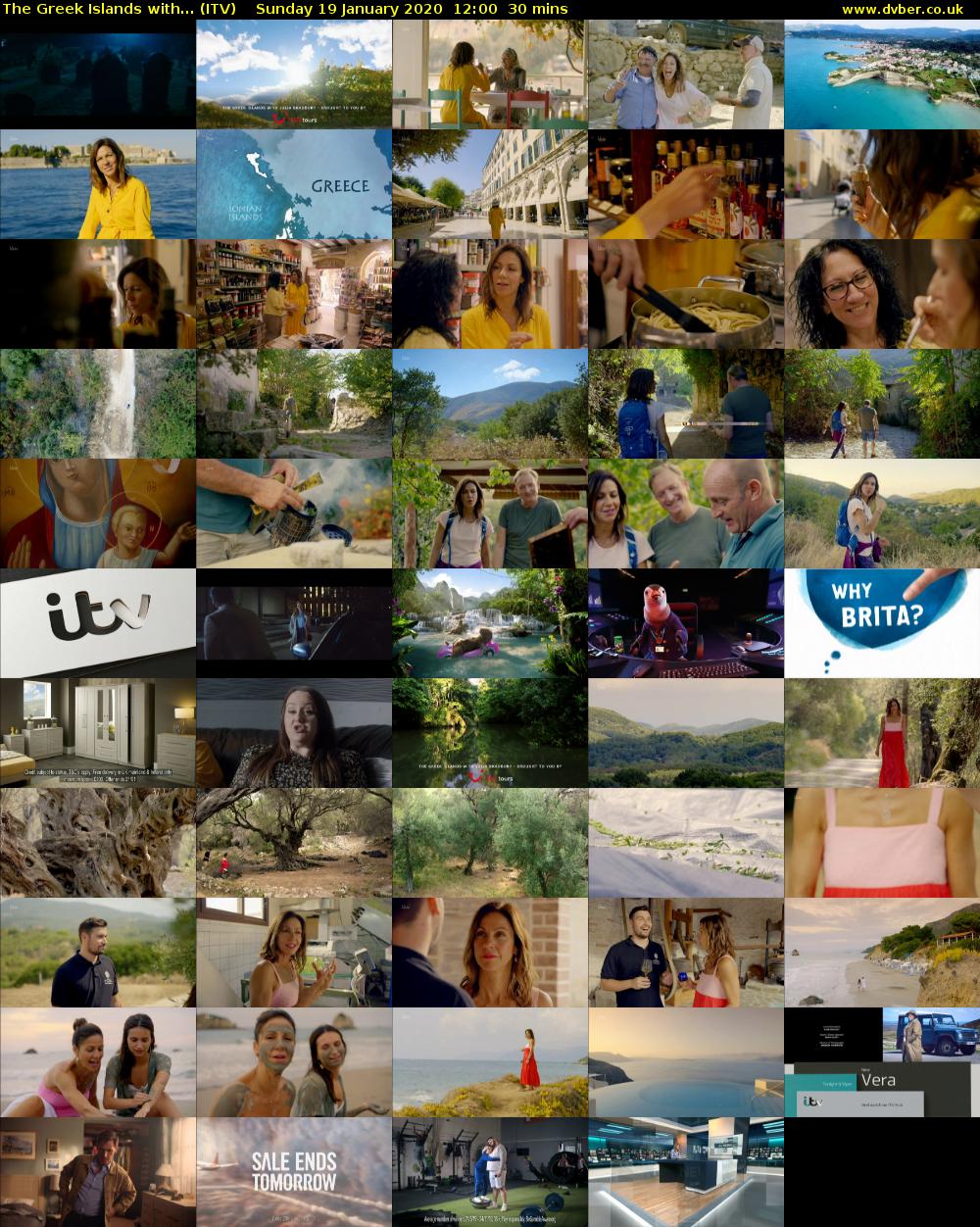 The Greek Islands with... (ITV) Sunday 19 January 2020 12:00 - 12:30