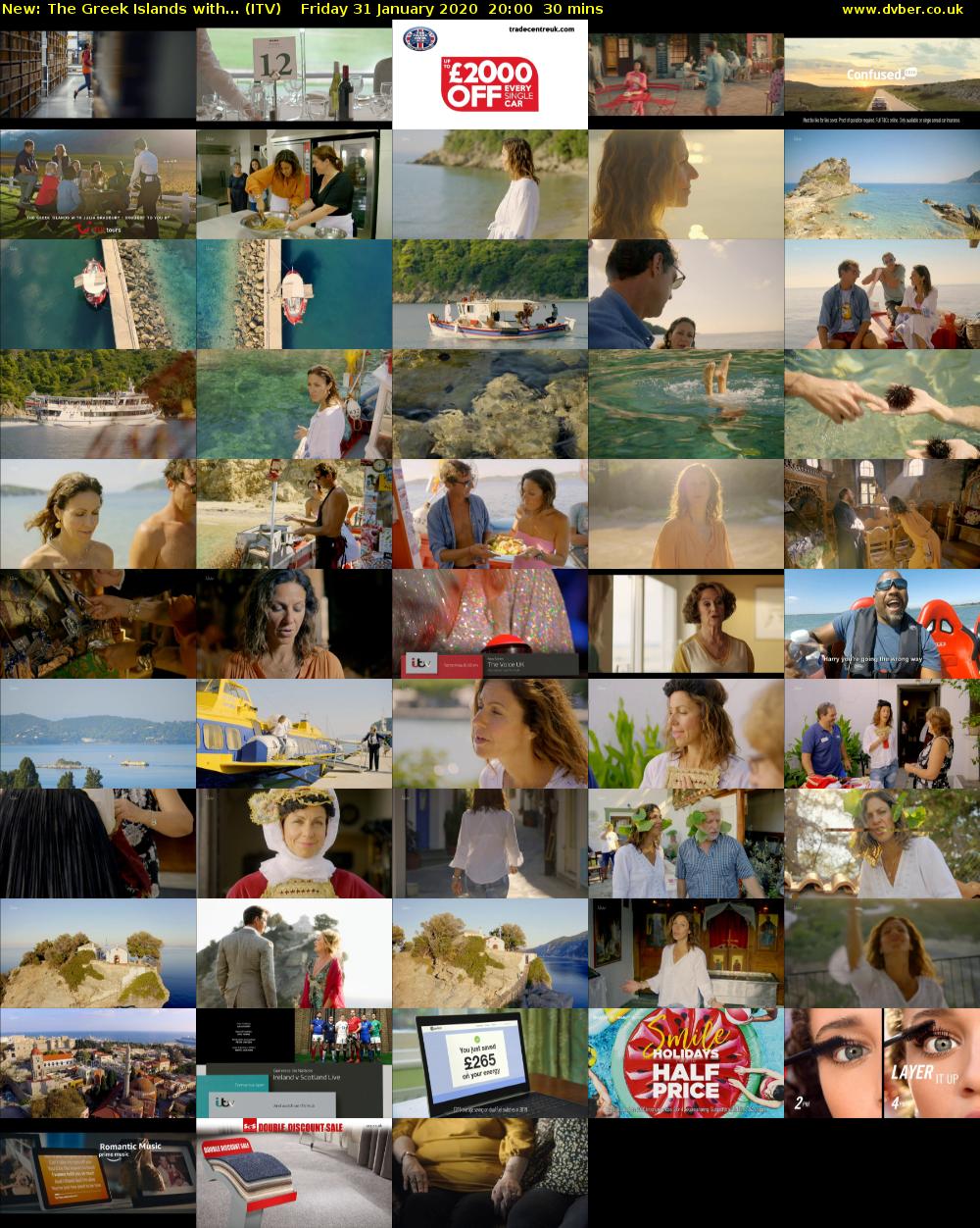 The Greek Islands with... (ITV) Friday 31 January 2020 20:00 - 20:30