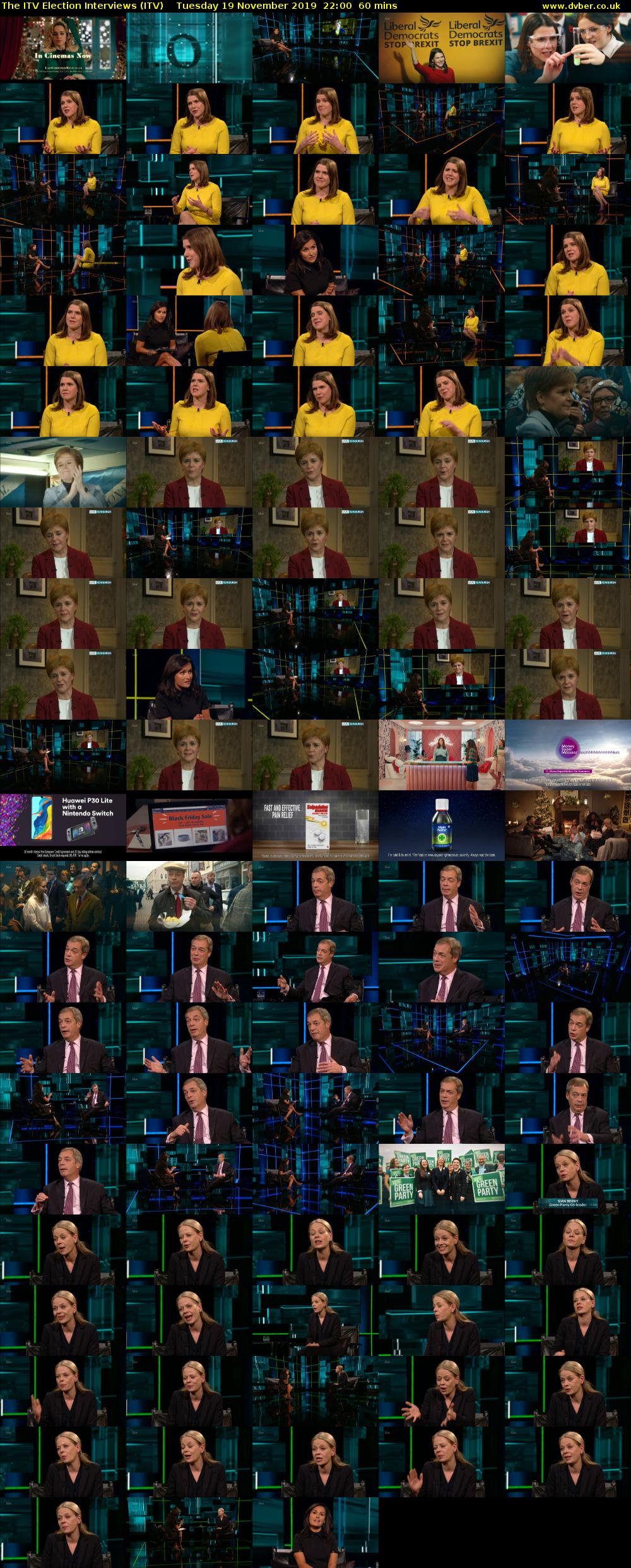 The ITV Election Interviews (ITV) Tuesday 19 November 2019 22:00 - 23:00