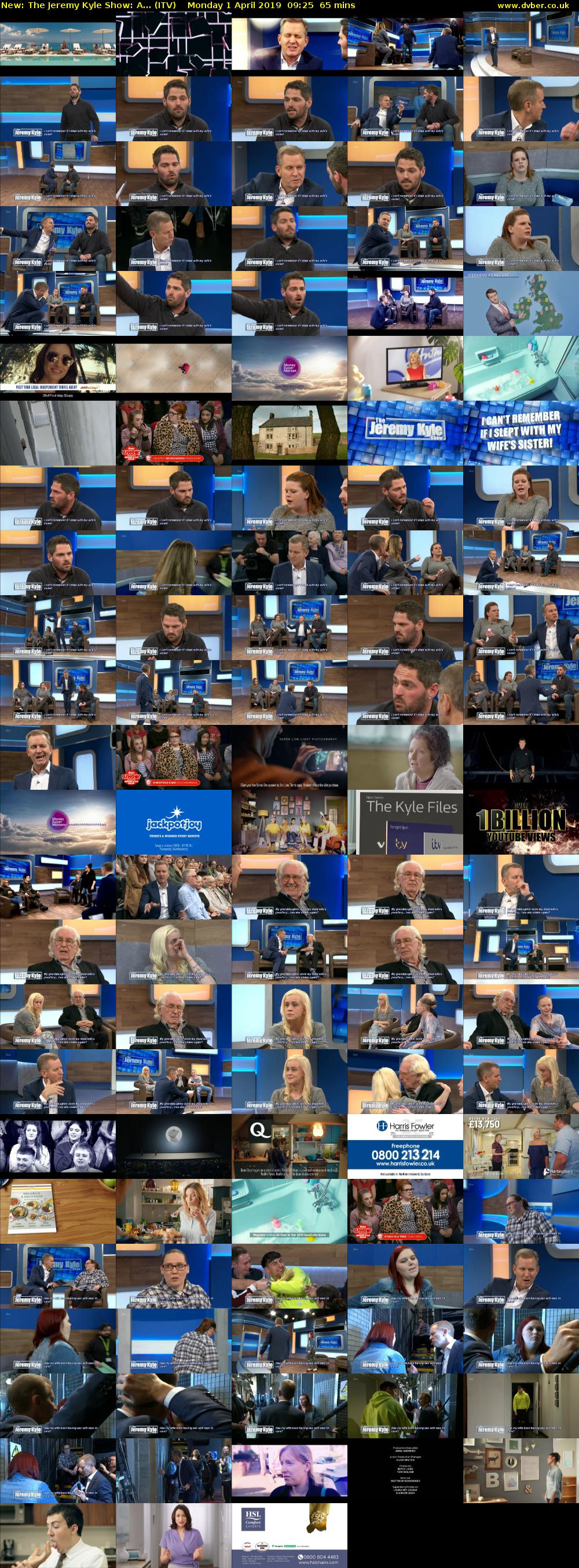 The Jeremy Kyle Show: A... (ITV) Monday 1 April 2019 09:25 - 10:30