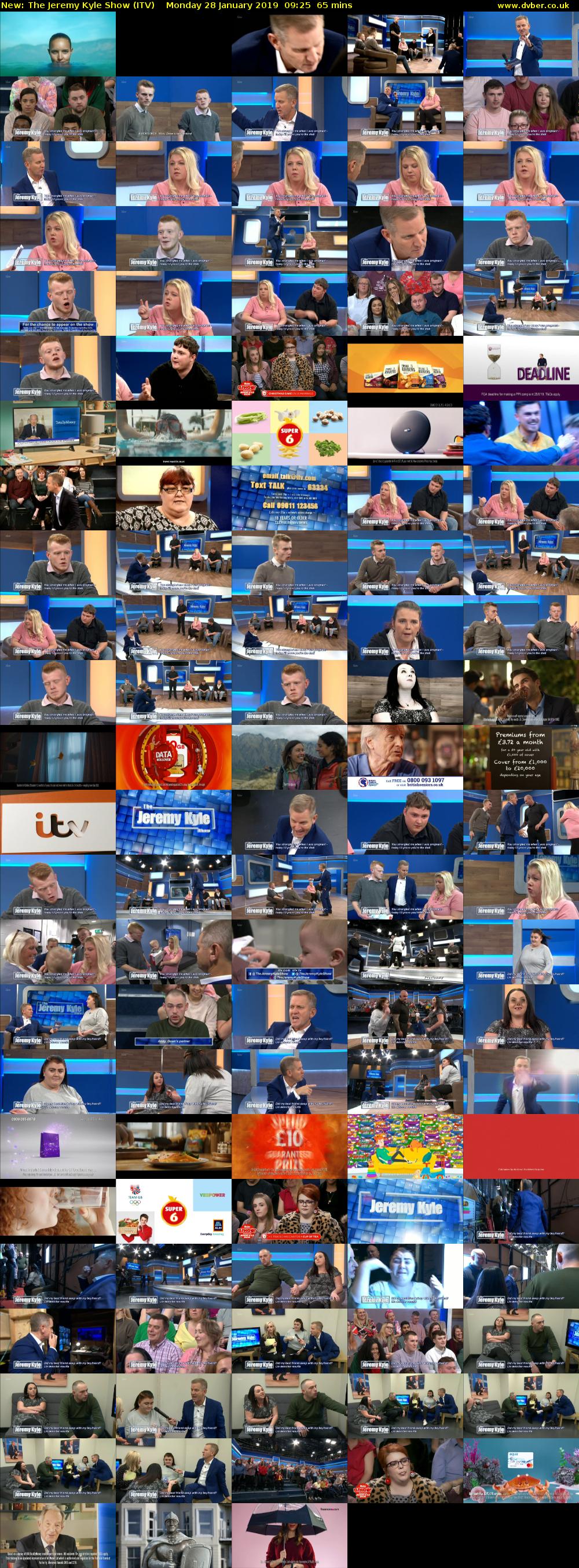 The Jeremy Kyle Show (ITV) Monday 28 January 2019 09:25 - 10:30