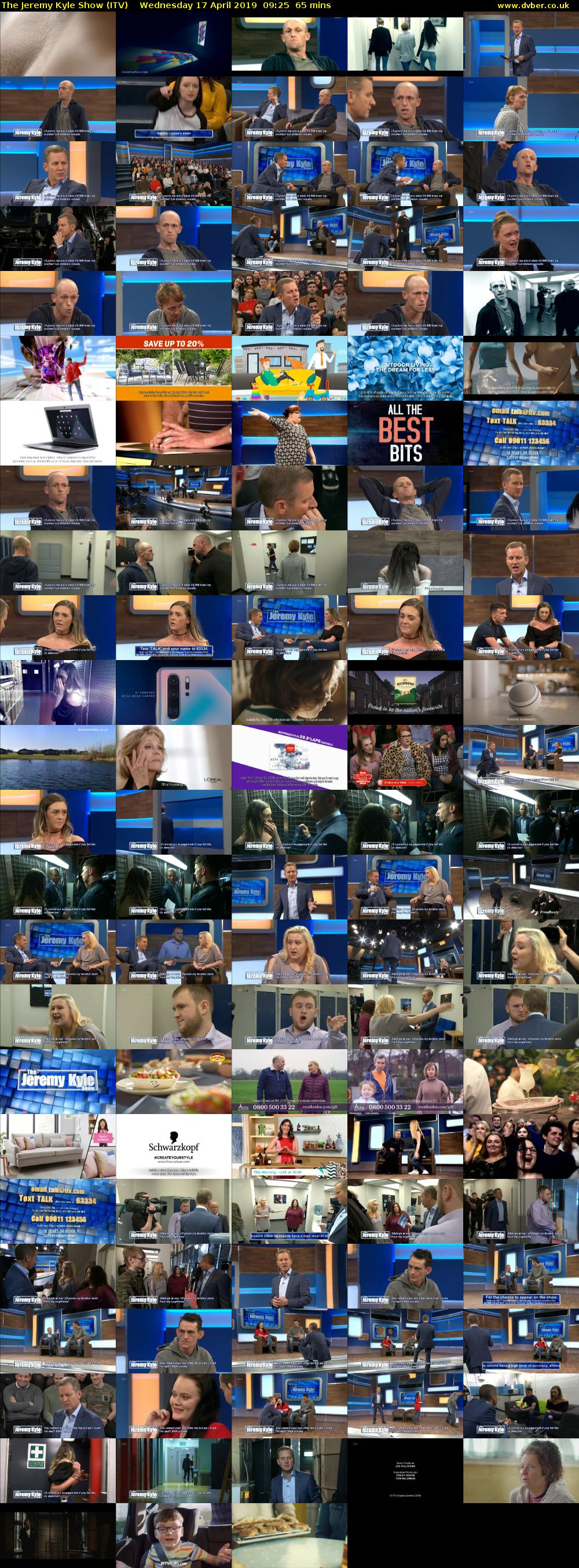 The Jeremy Kyle Show (ITV) Wednesday 17 April 2019 09:25 - 10:30