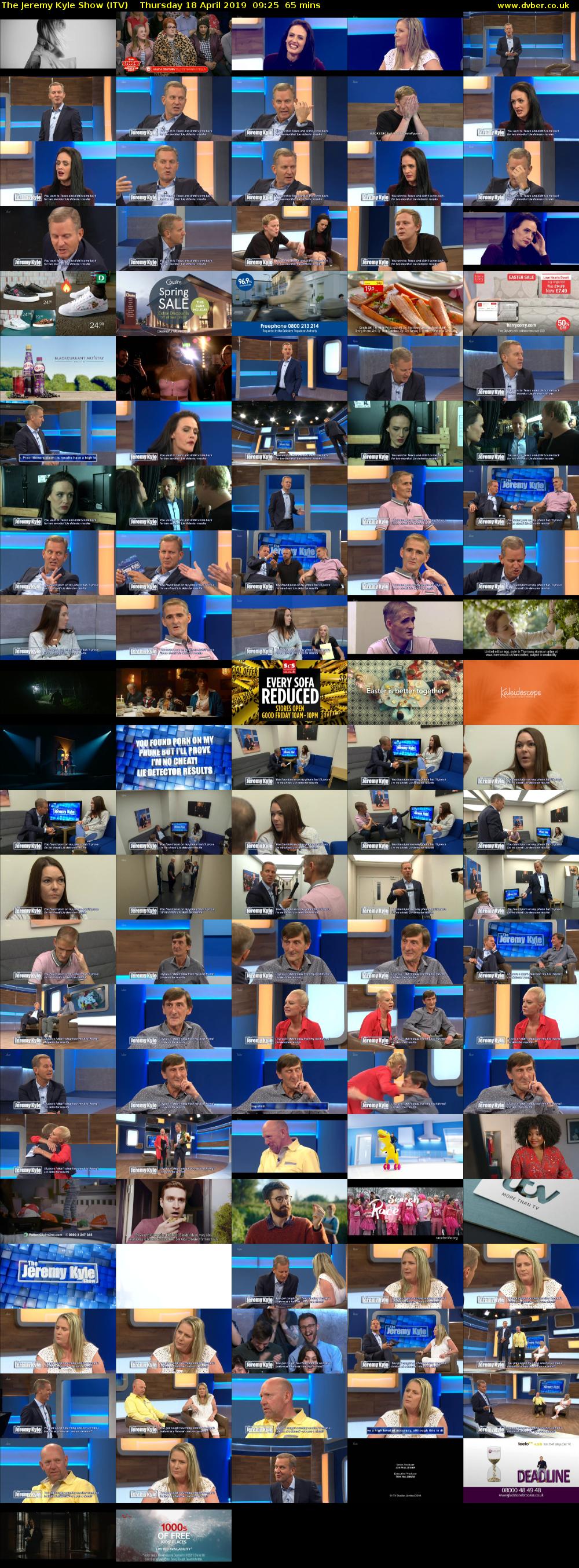 The Jeremy Kyle Show (ITV) Thursday 18 April 2019 09:25 - 10:30