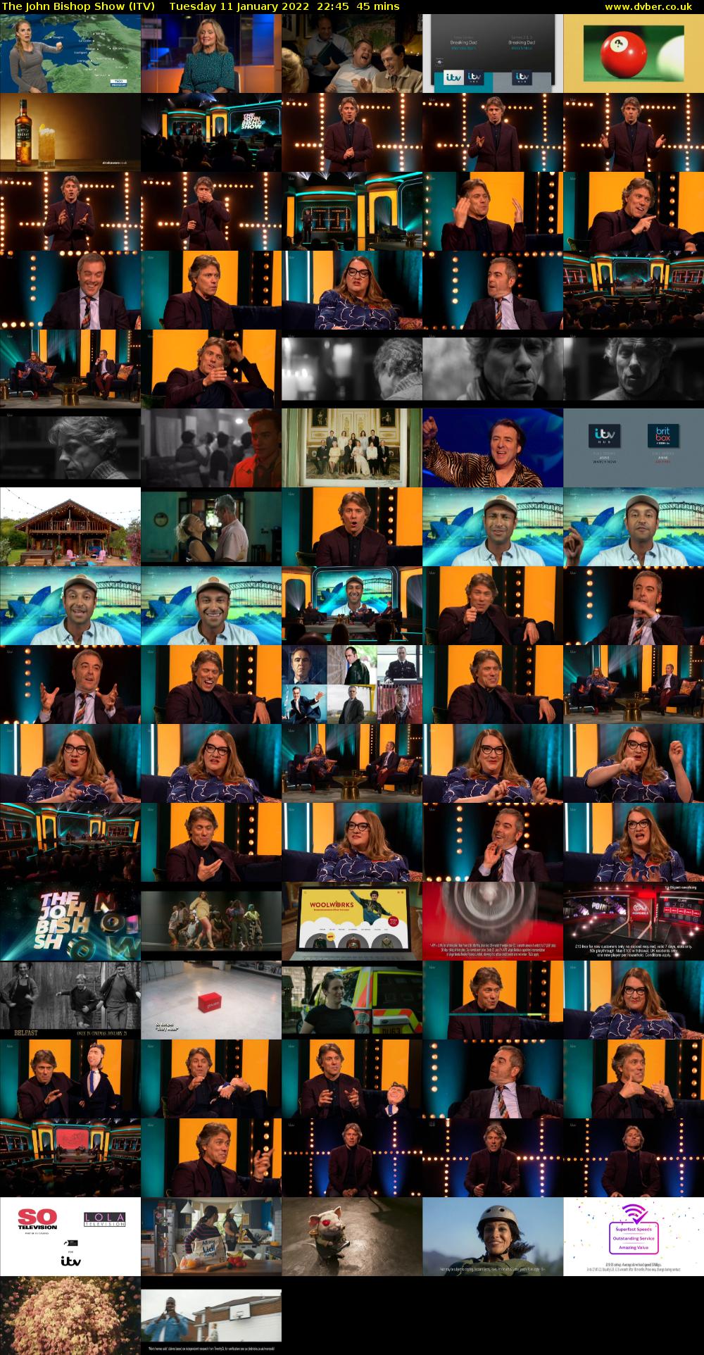 The John Bishop Show (ITV) Tuesday 11 January 2022 22:45 - 23:30