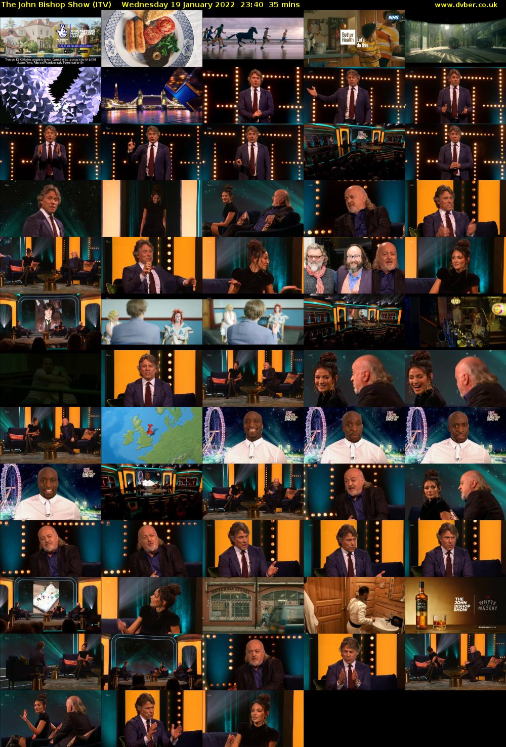 The John Bishop Show (ITV) Wednesday 19 January 2022 23:40 - 00:15