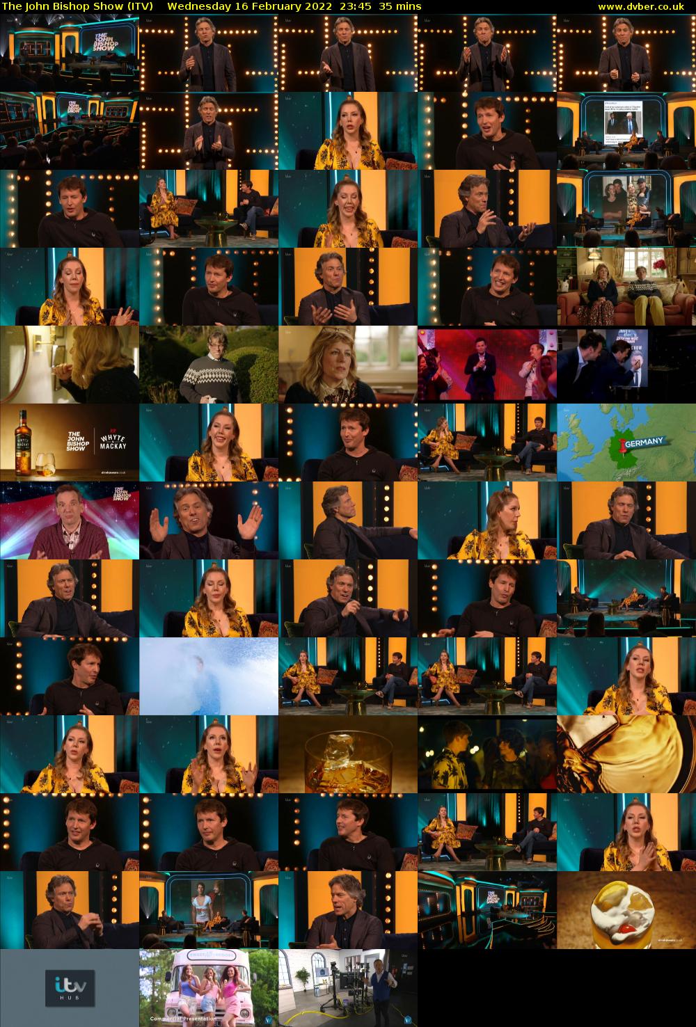 The John Bishop Show (ITV) Wednesday 16 February 2022 23:45 - 00:20