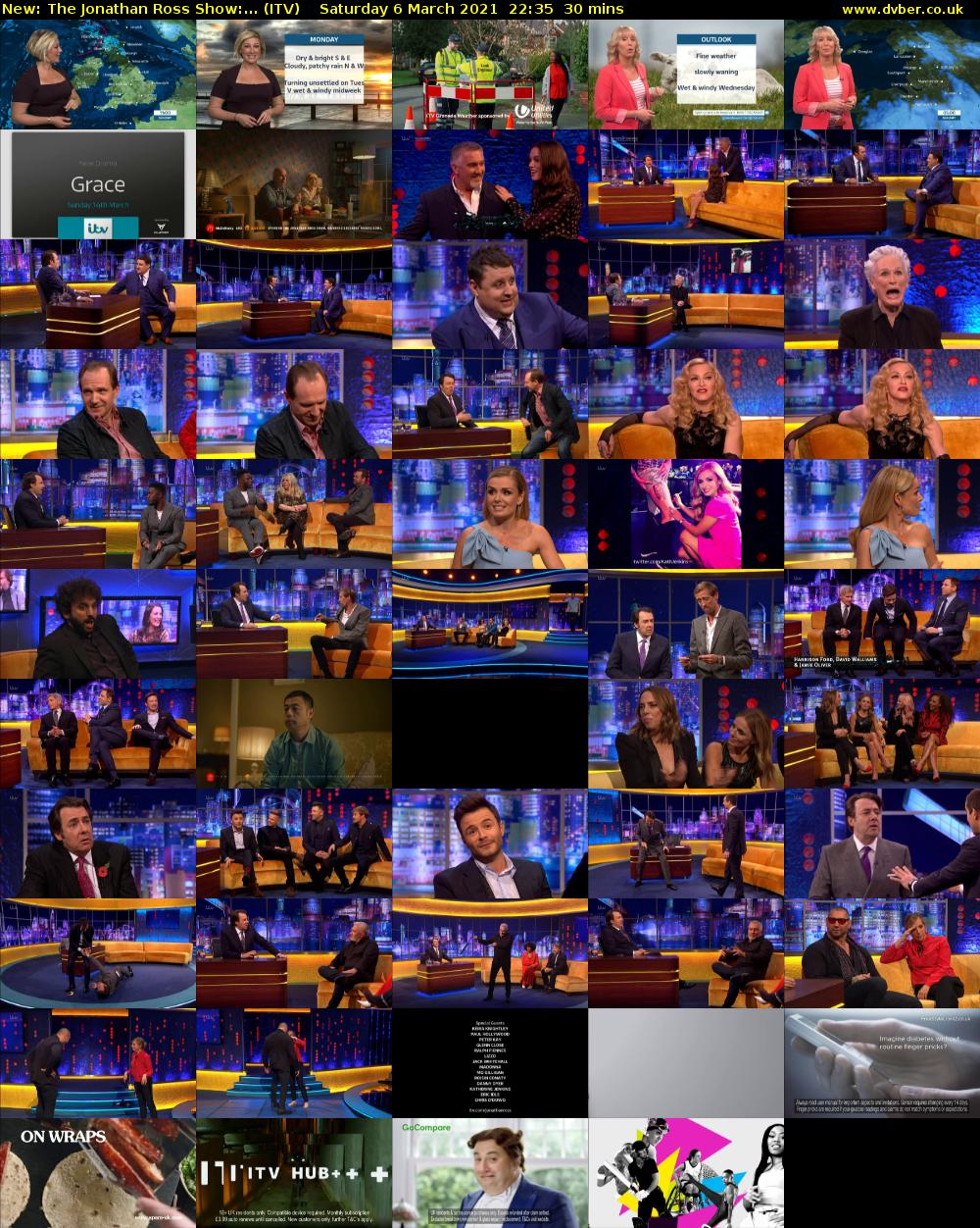 The Jonathan Ross Show:... (ITV) Saturday 6 March 2021 22:35 - 23:05