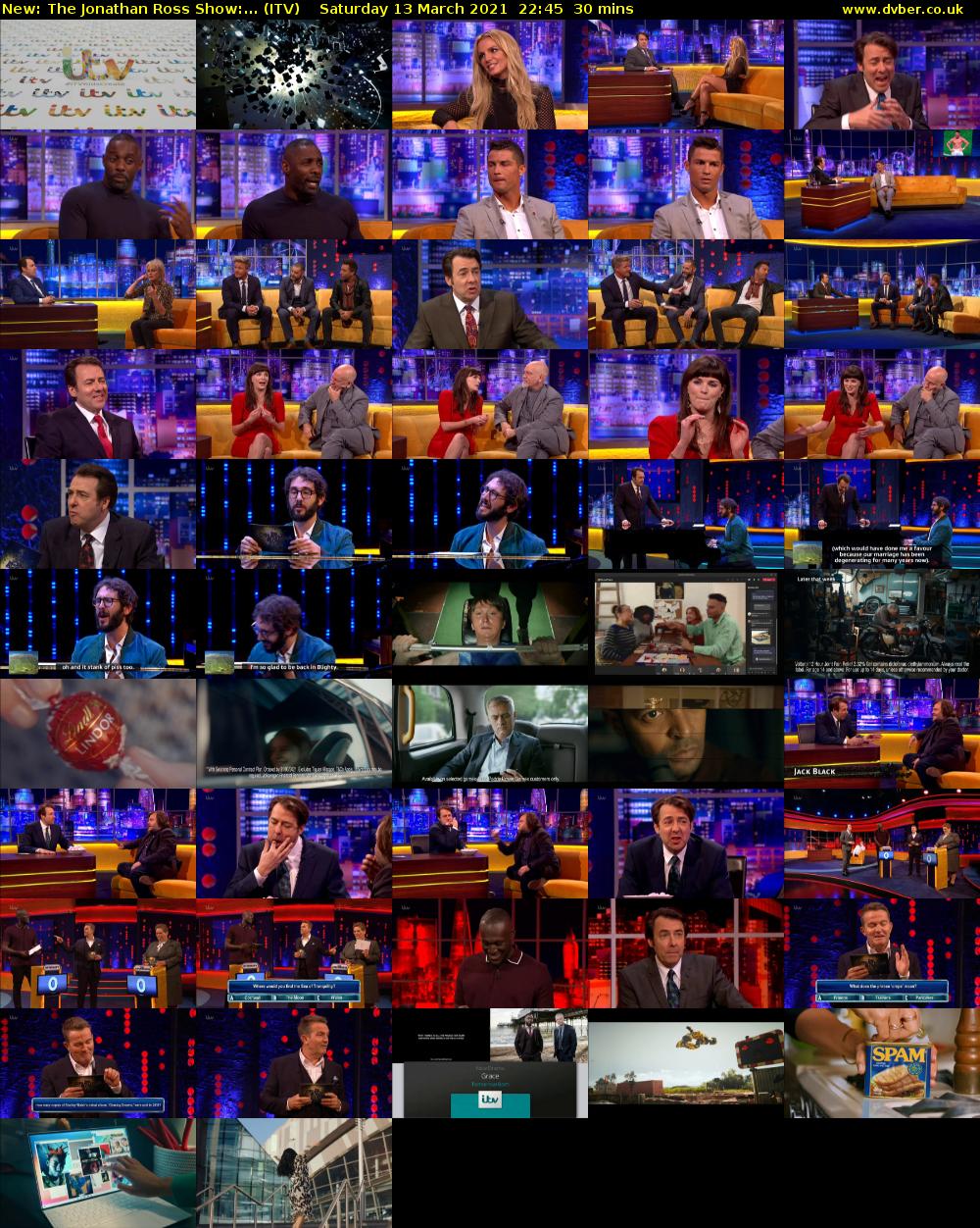 The Jonathan Ross Show:... (ITV) Saturday 13 March 2021 22:45 - 23:15