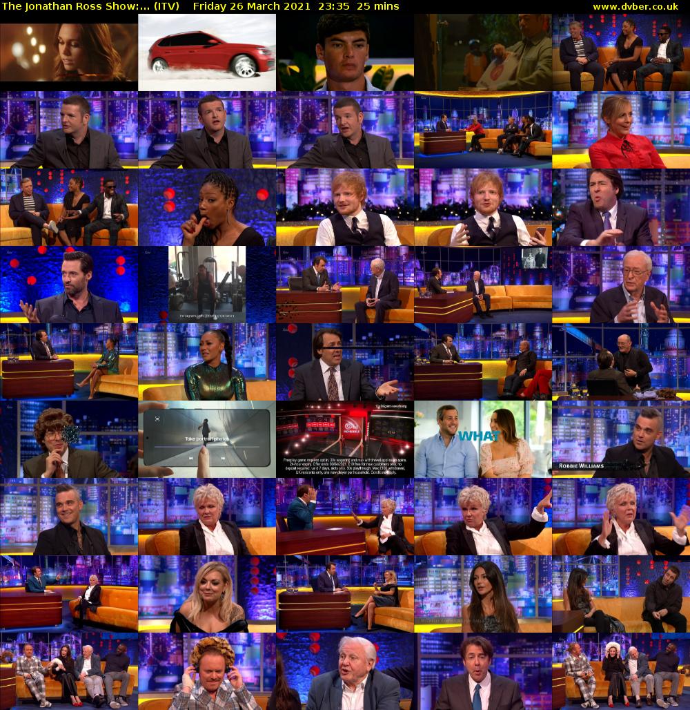 The Jonathan Ross Show:... (ITV) Friday 26 March 2021 23:35 - 00:00