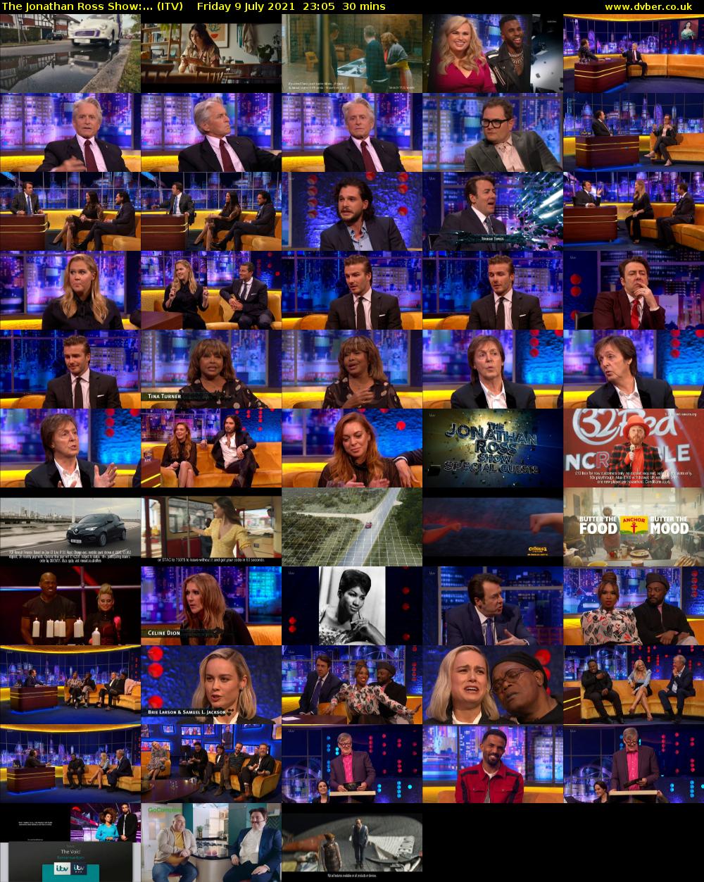 The Jonathan Ross Show:... (ITV) Friday 9 July 2021 23:05 - 23:35