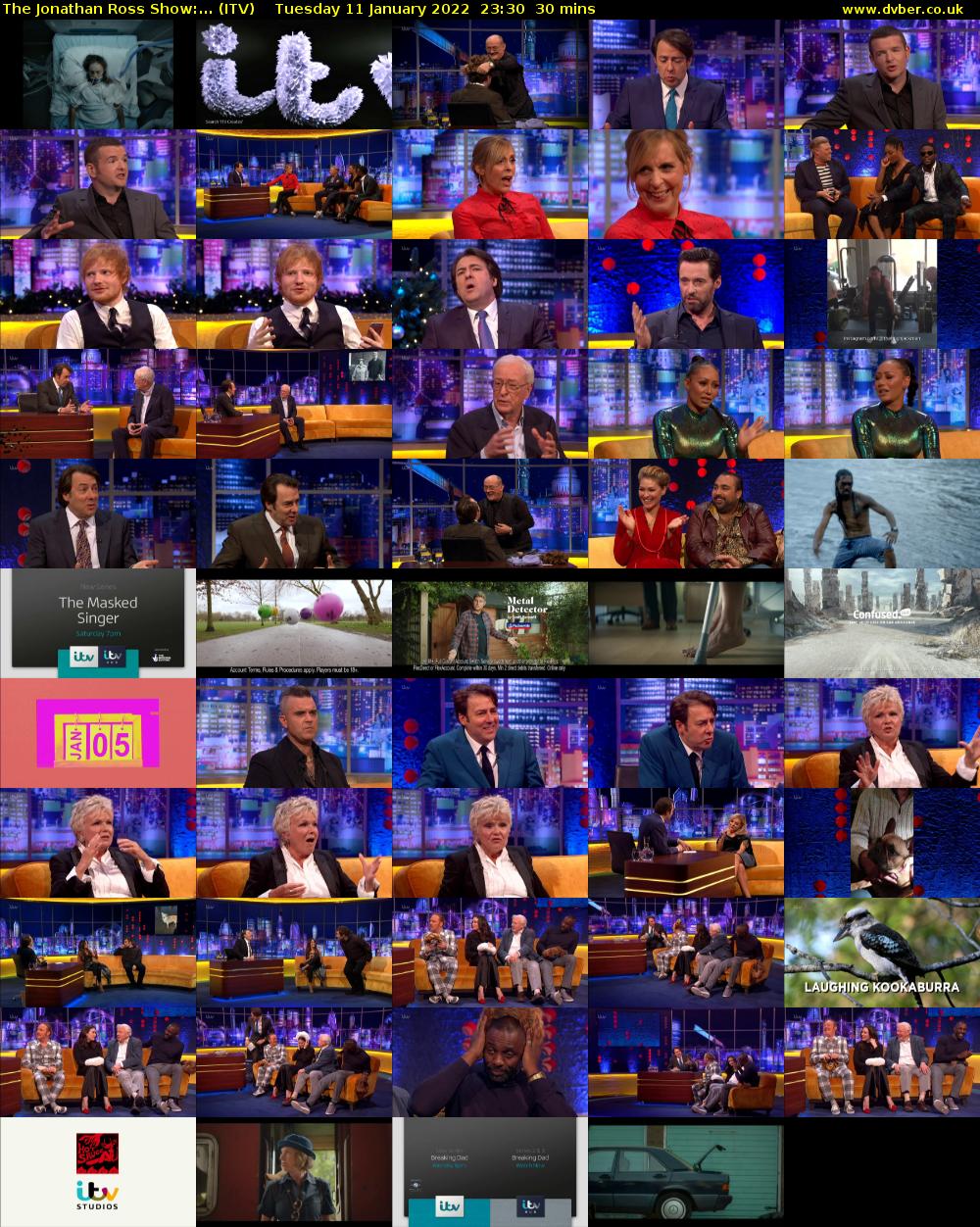 The Jonathan Ross Show:... (ITV) Tuesday 11 January 2022 23:30 - 00:00