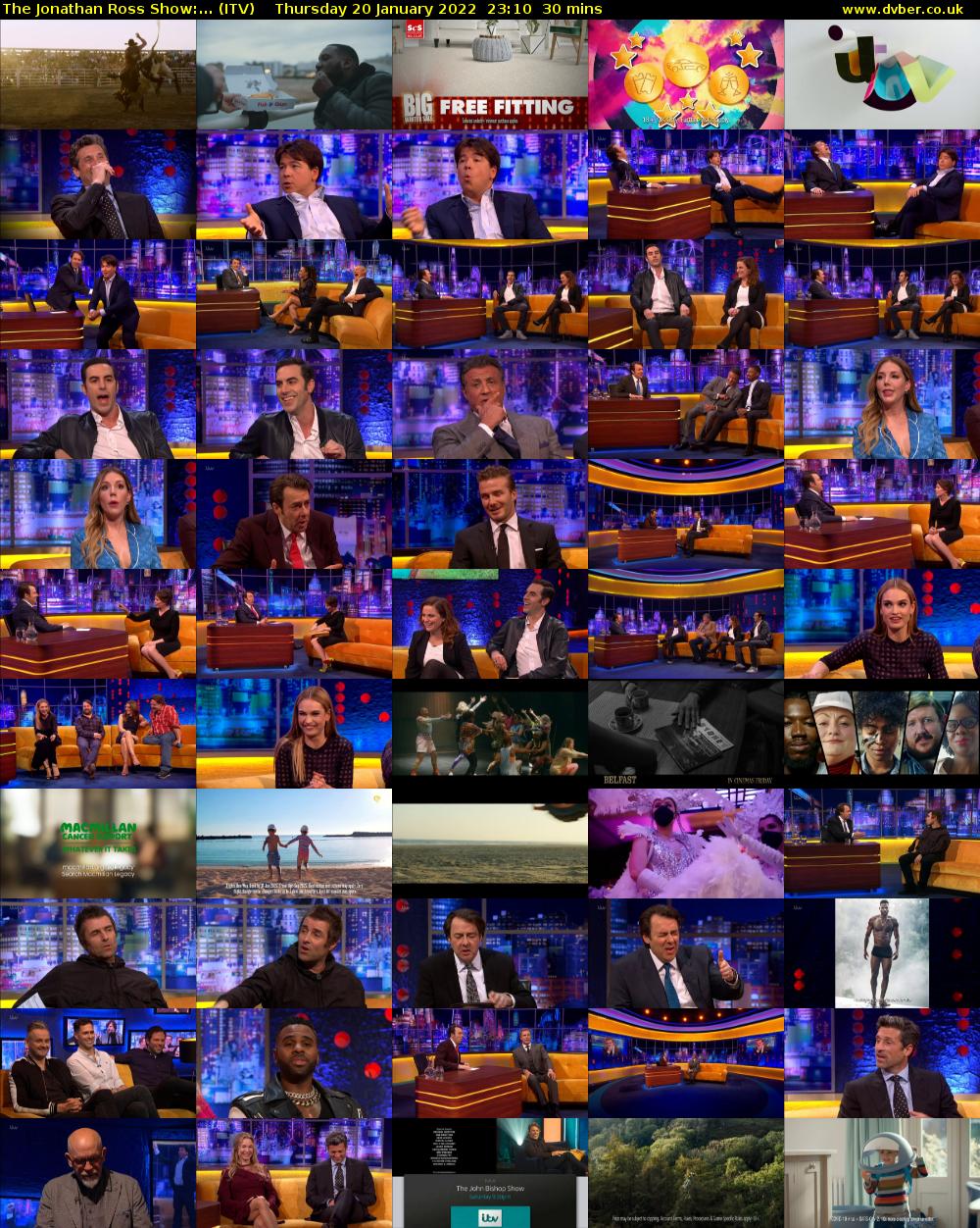 The Jonathan Ross Show:... (ITV) Thursday 20 January 2022 23:10 - 23:40