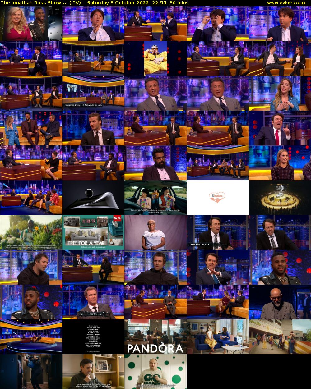 The Jonathan Ross Show:... (ITV) Saturday 8 October 2022 22:55 - 23:25