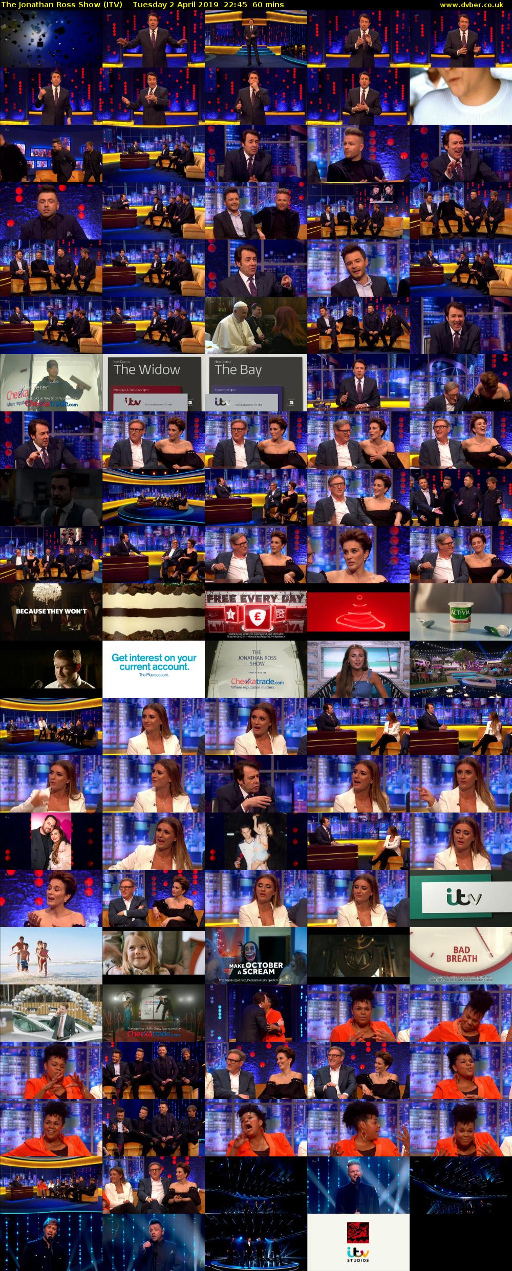 The Jonathan Ross Show (ITV) Tuesday 2 April 2019 22:45 - 23:45