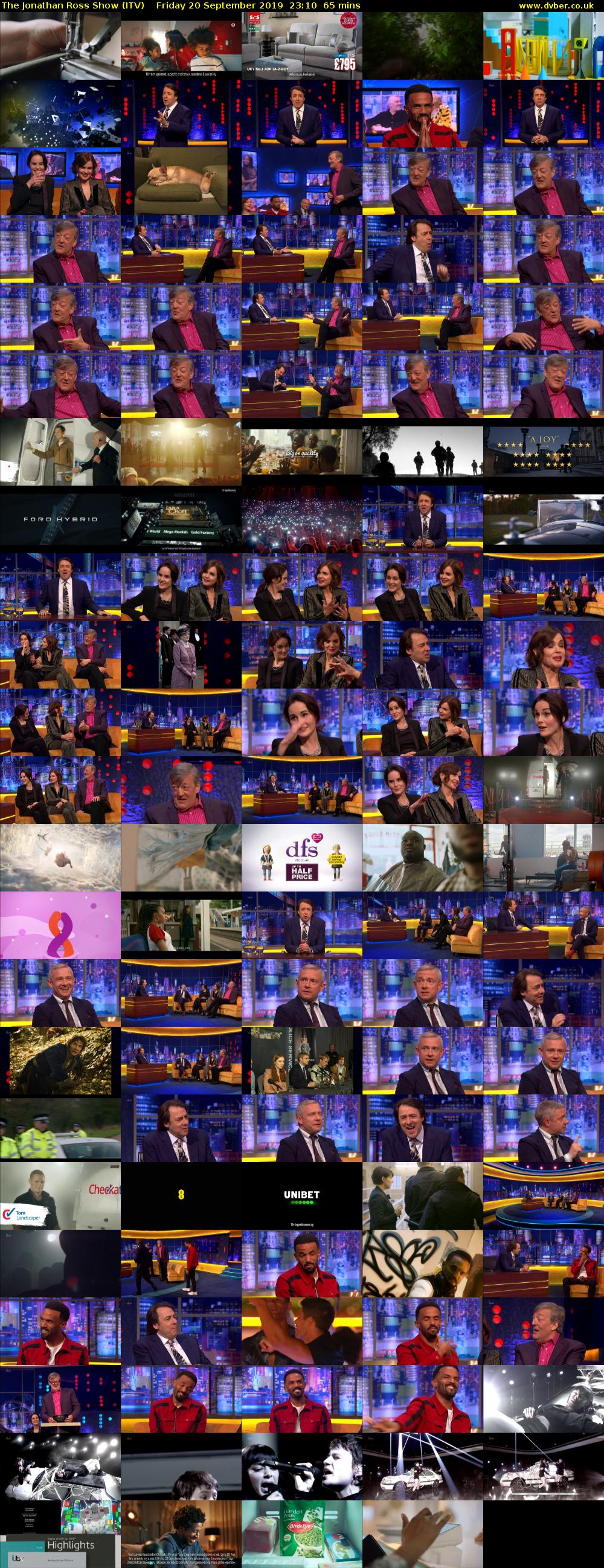 The Jonathan Ross Show (ITV) Friday 20 September 2019 23:10 - 00:15
