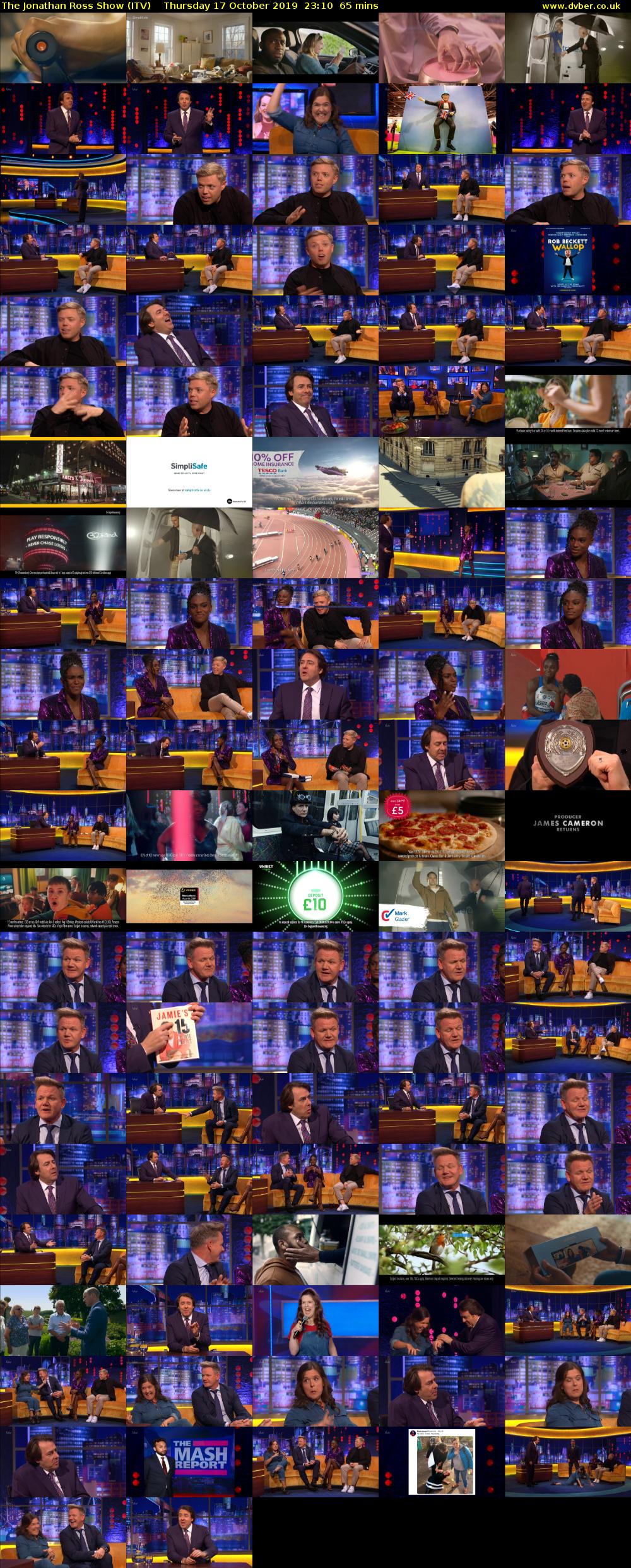 The Jonathan Ross Show (ITV) Thursday 17 October 2019 23:10 - 00:15