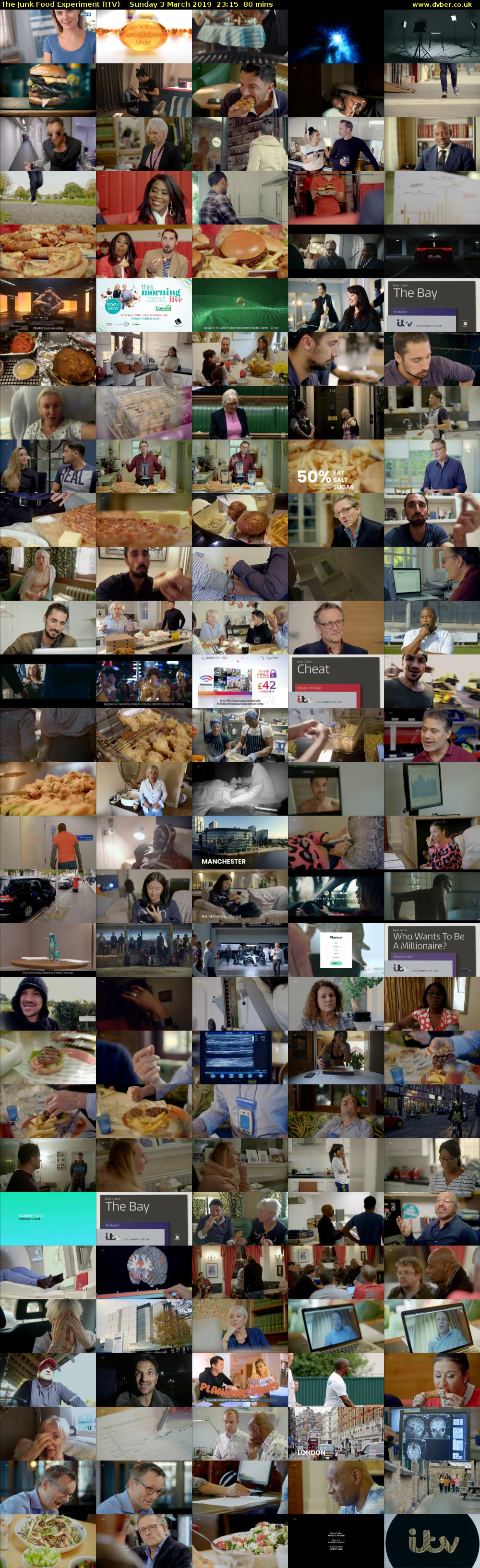 The Junk Food Experiment (ITV) Sunday 3 March 2019 23:15 - 00:35
