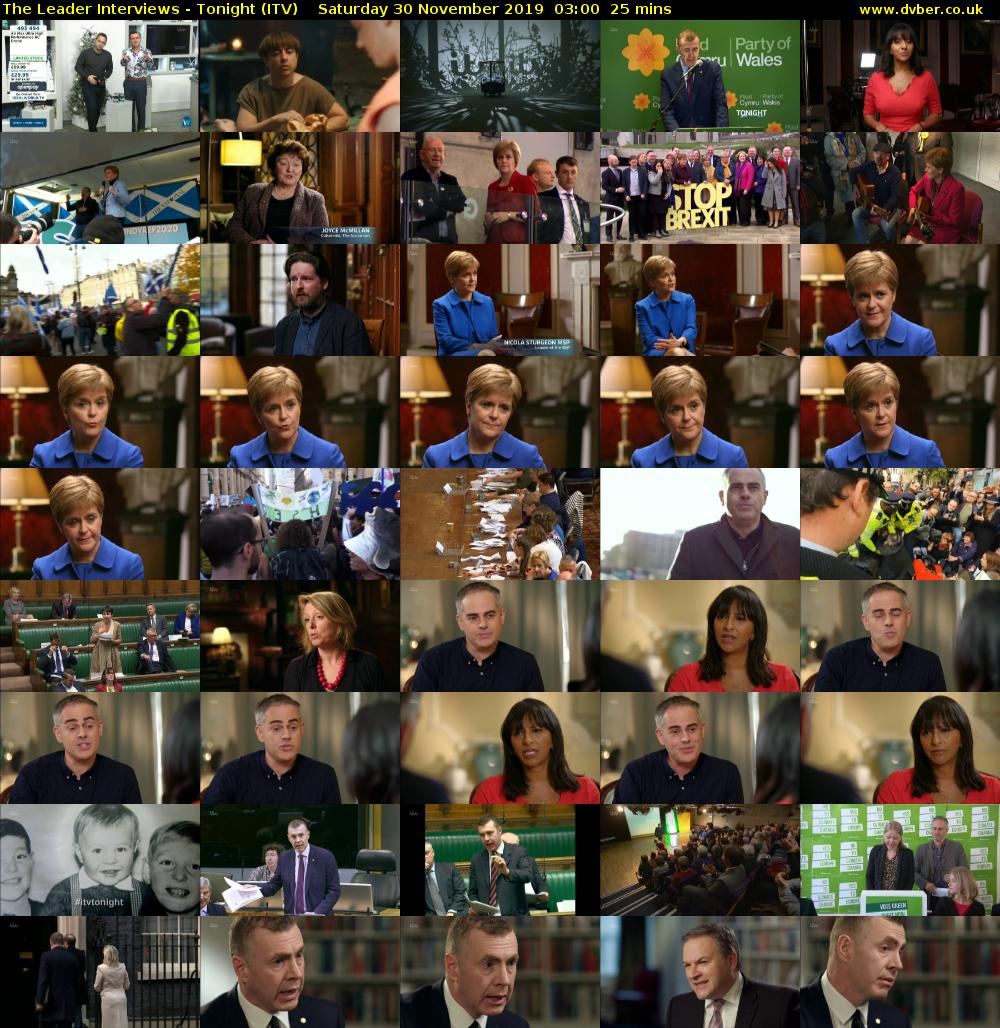 The Leader Interviews - Tonight (ITV) Saturday 30 November 2019 03:00 - 03:25
