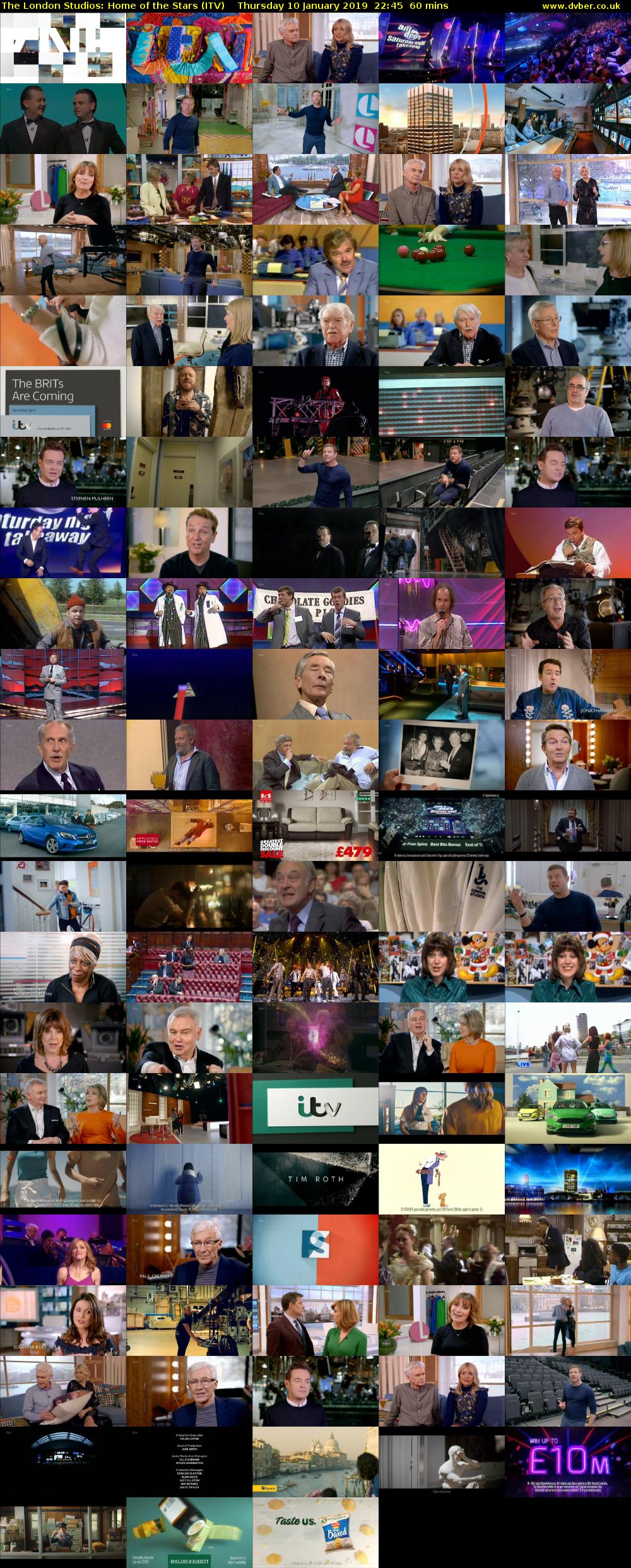 The London Studios: Home of the Stars (ITV) Thursday 10 January 2019 22:45 - 23:45