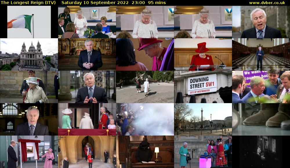 The Longest Reign (ITV) Saturday 10 September 2022 23:00 - 00:35