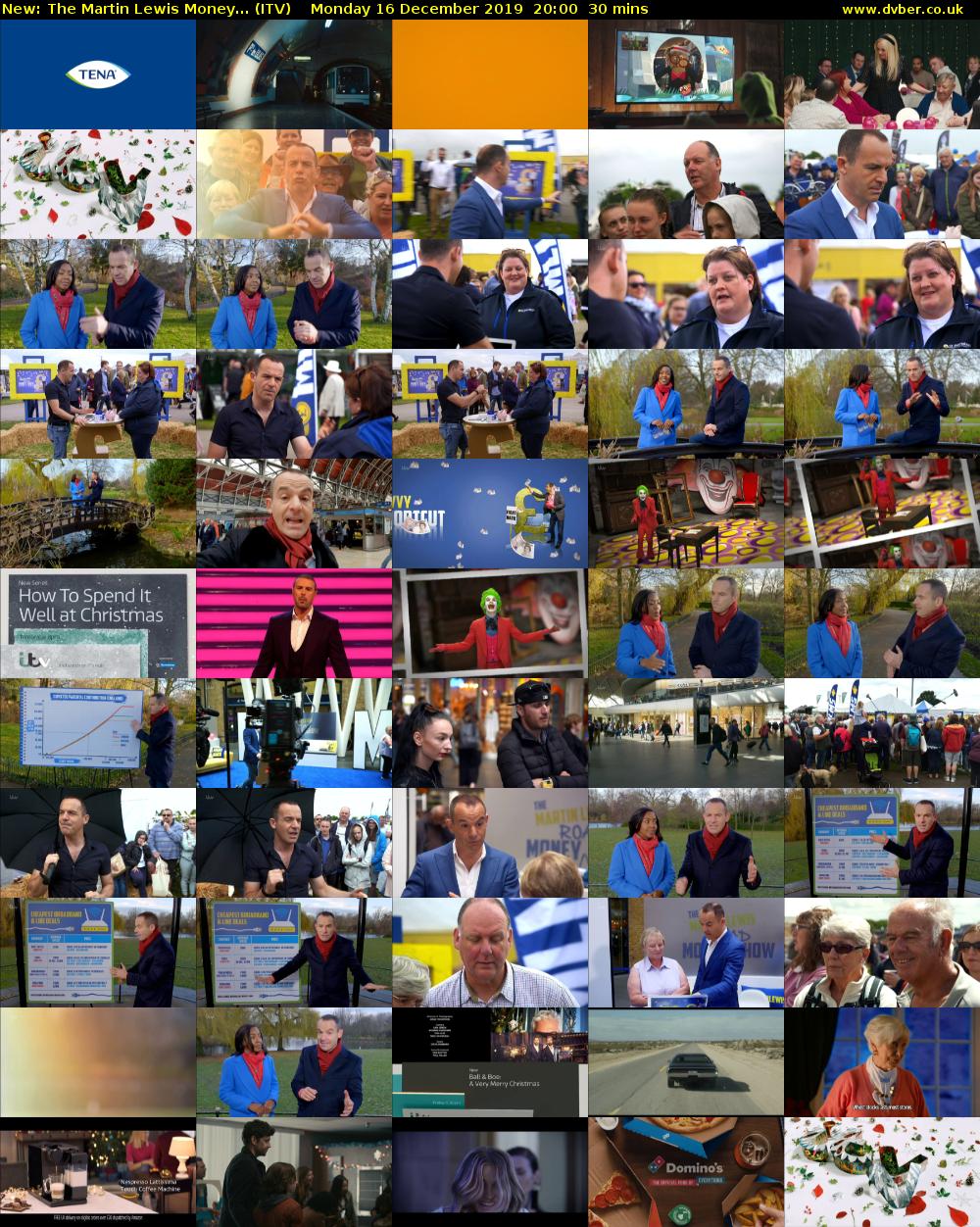 The Martin Lewis Money... (ITV) Monday 16 December 2019 20:00 - 20:30