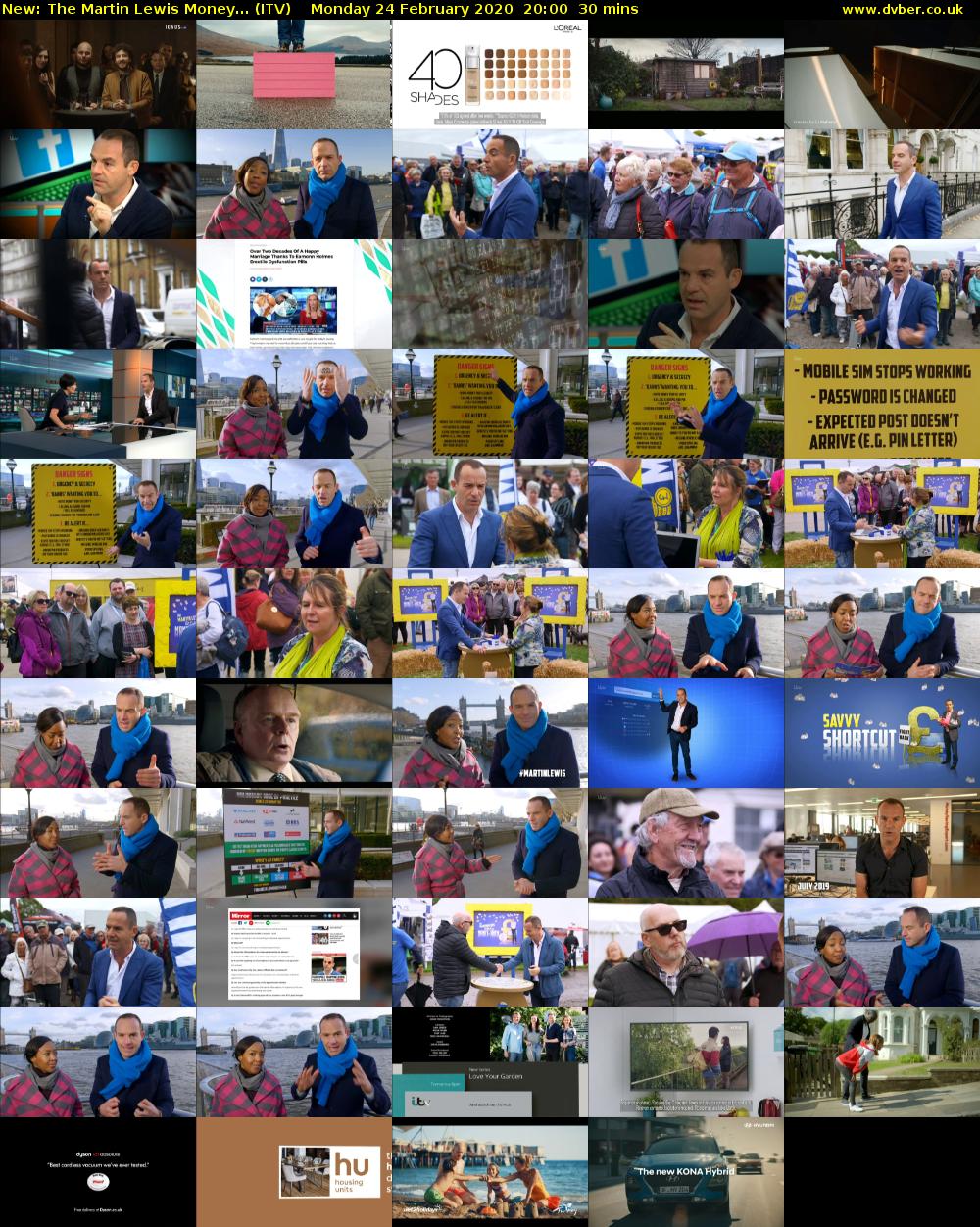 The Martin Lewis Money... (ITV) Monday 24 February 2020 20:00 - 20:30