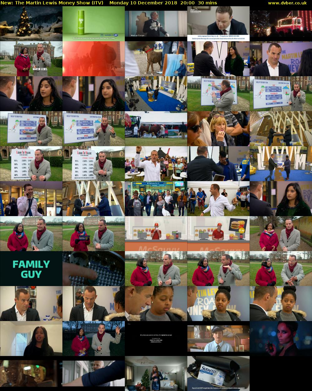 The Martin Lewis Money Show (ITV) Monday 10 December 2018 20:00 - 20:30