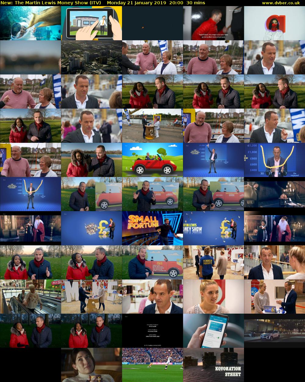 The Martin Lewis Money Show (ITV) Monday 21 January 2019 20:00 - 20:30