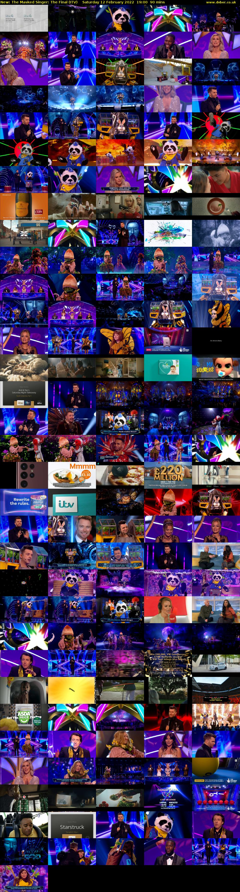The Masked Singer: The Final (ITV) Saturday 12 February 2022 19:00 - 20:30