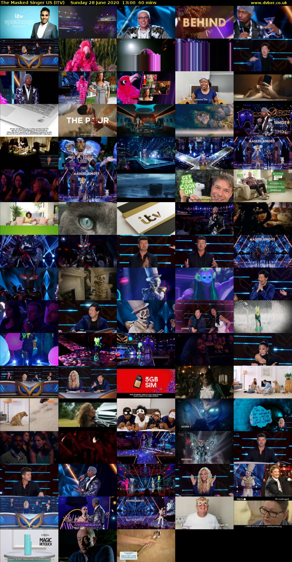 The Masked Singer US (ITV) Sunday 28 June 2020 13:00 - 14:00