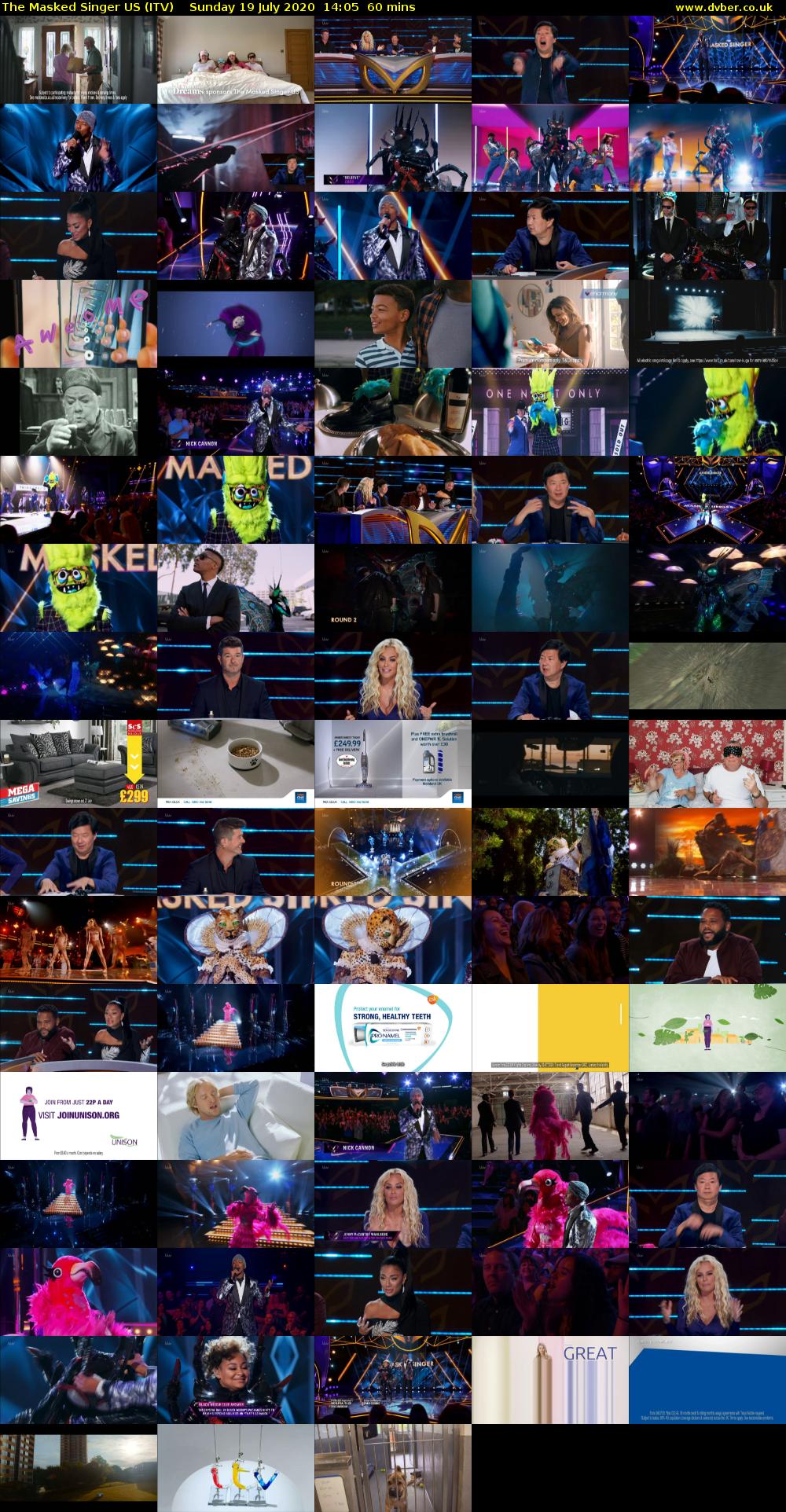 The Masked Singer US (ITV) Sunday 19 July 2020 14:05 - 15:05