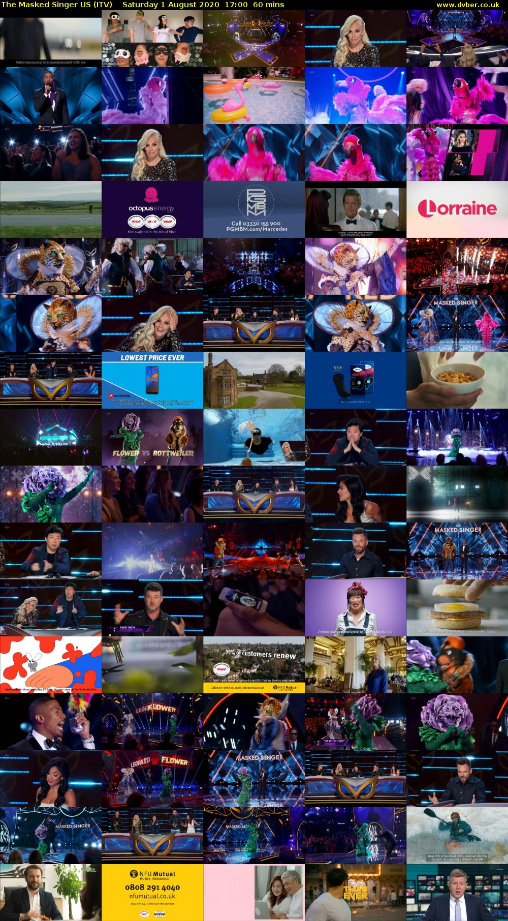 The Masked Singer US (ITV) Saturday 1 August 2020 17:00 - 18:00
