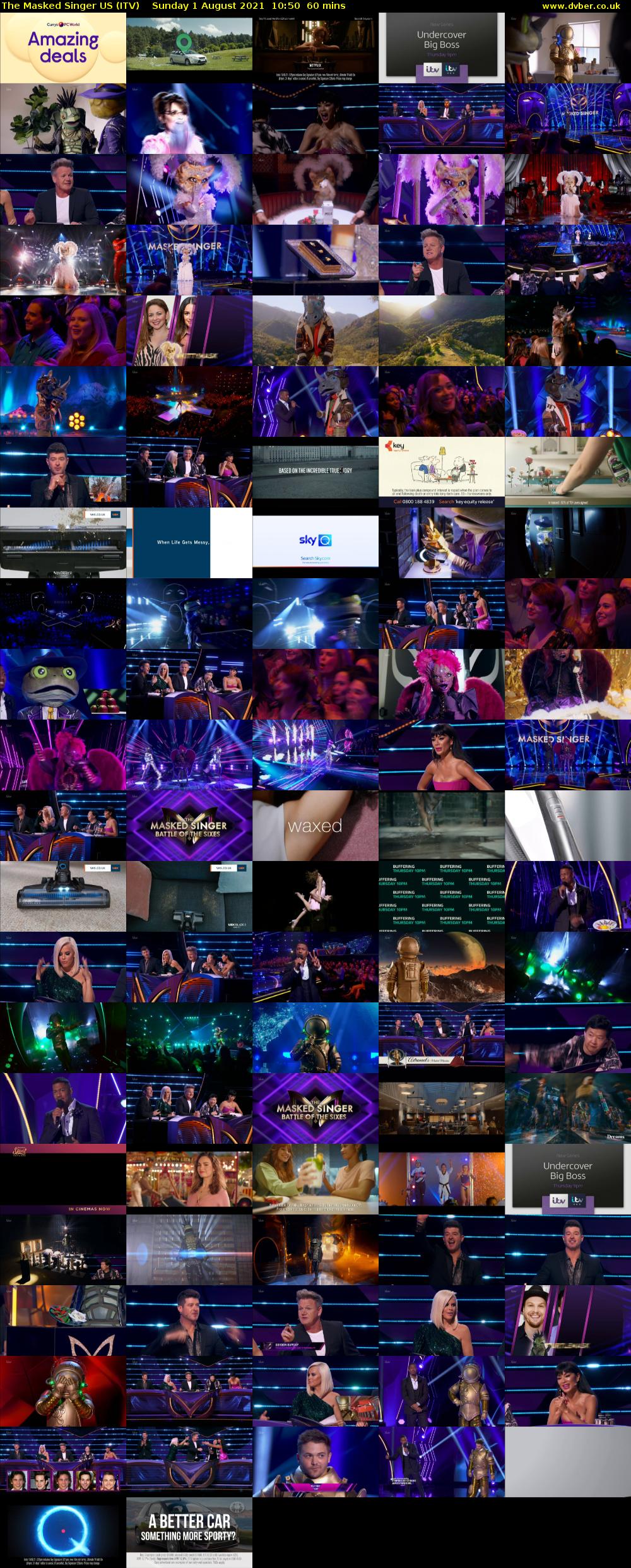 The Masked Singer US (ITV) Sunday 1 August 2021 10:50 - 11:50