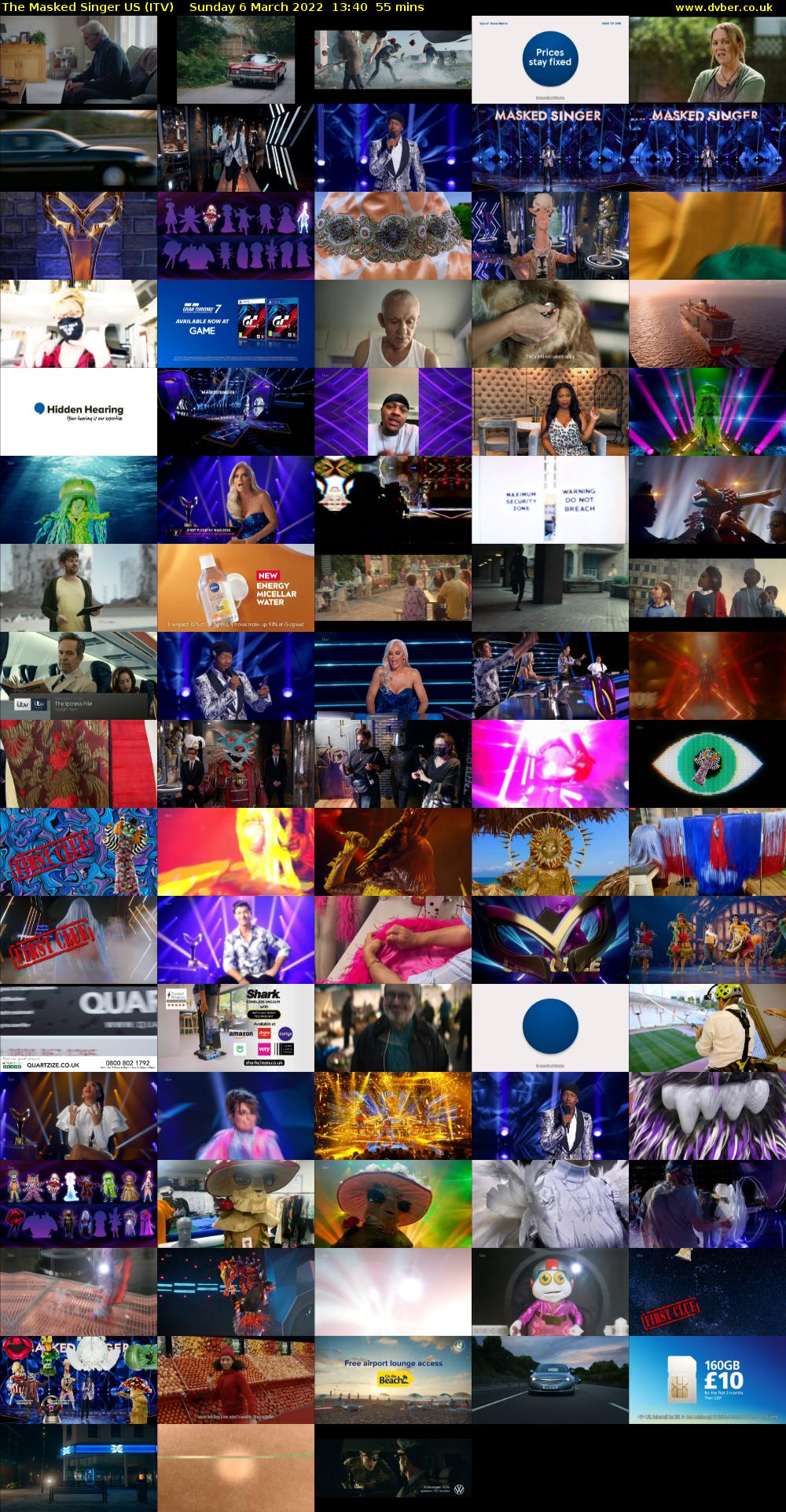 The Masked Singer US (ITV) Sunday 6 March 2022 13:40 - 14:35
