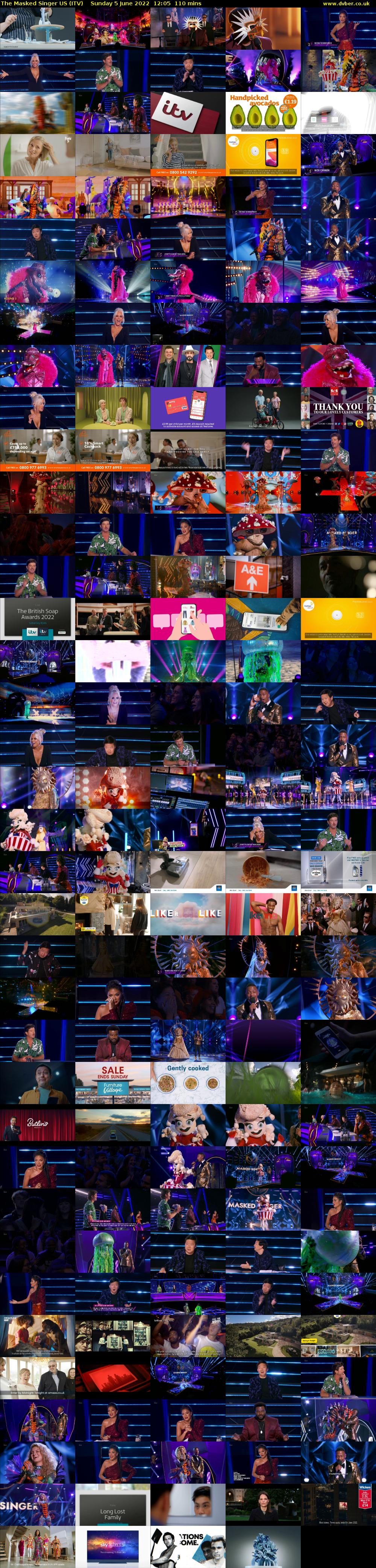 The Masked Singer US (ITV) Sunday 5 June 2022 12:05 - 13:55