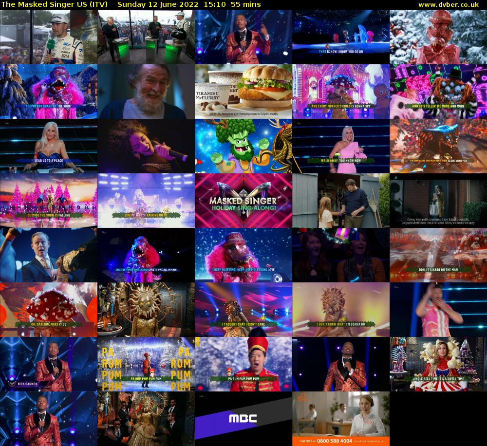 The Masked Singer US (ITV) Sunday 12 June 2022 15:10 - 16:05