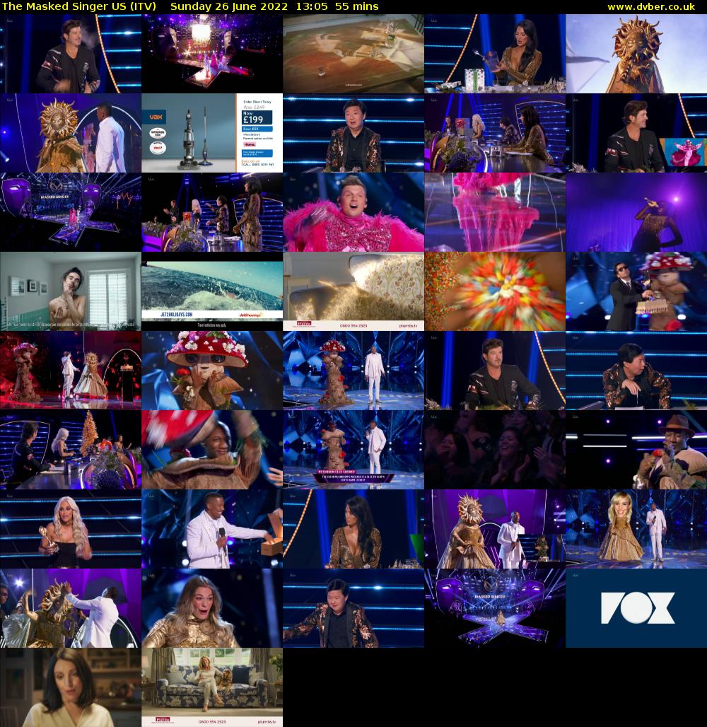 The Masked Singer US (ITV) Sunday 26 June 2022 13:05 - 14:00