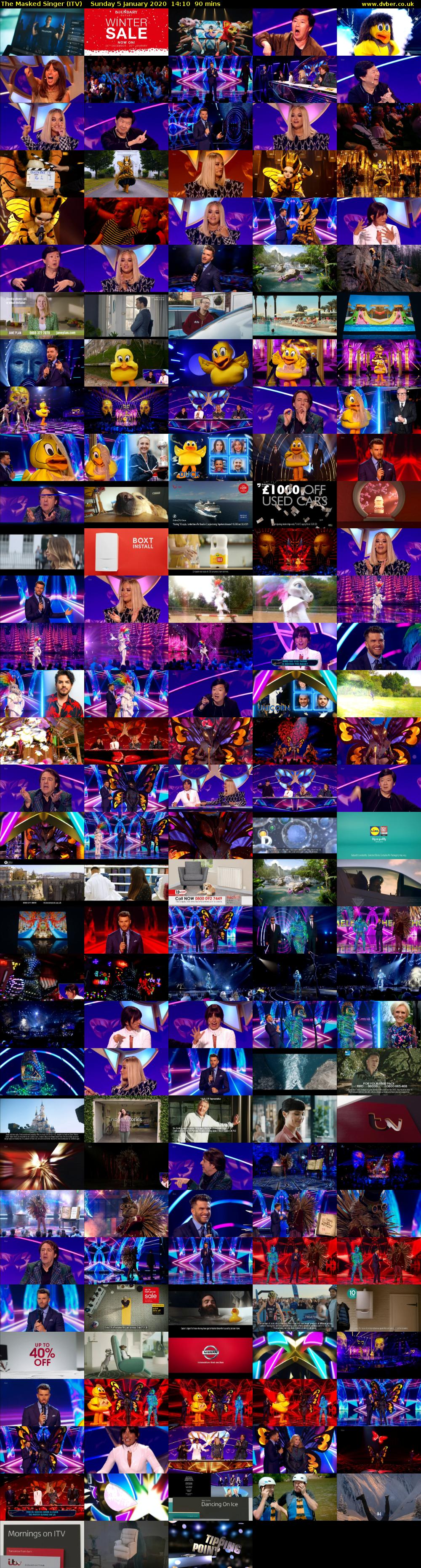 The Masked Singer (ITV) Sunday 5 January 2020 14:10 - 15:40