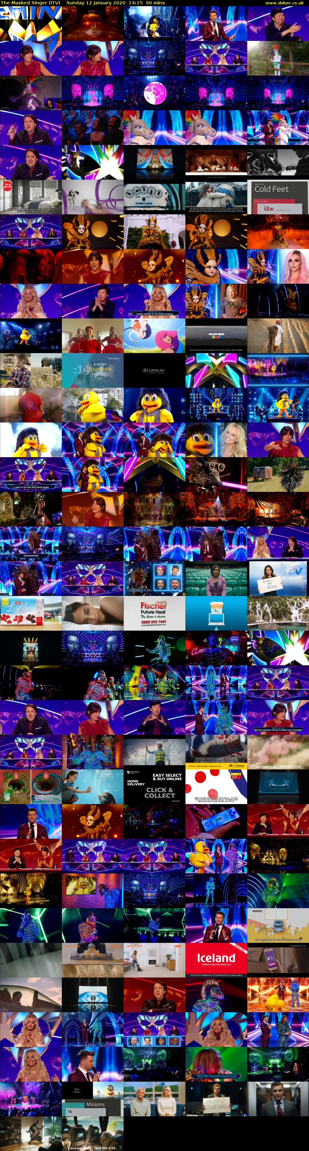 The Masked Singer (ITV) Sunday 12 January 2020 14:15 - 15:45