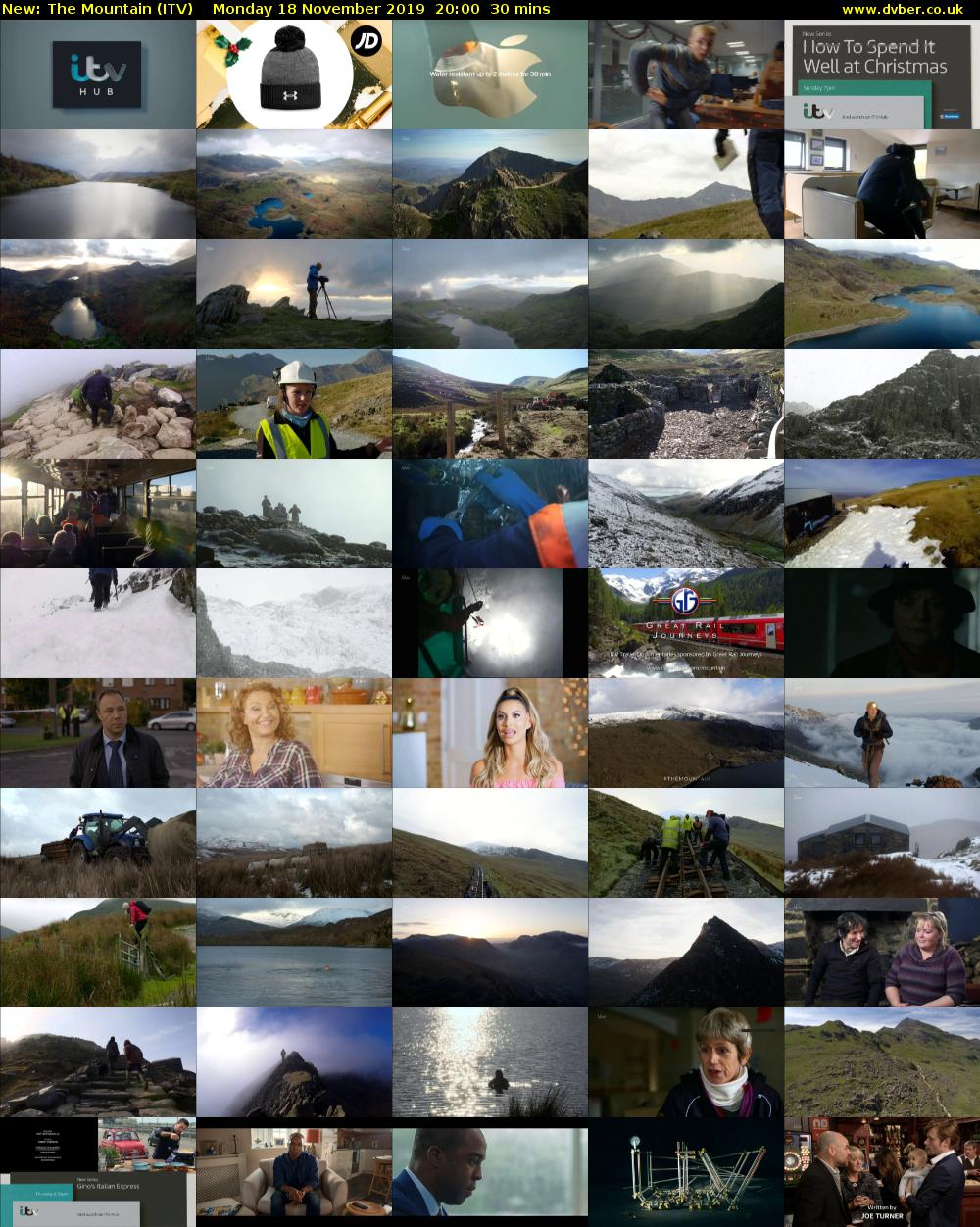 The Mountain (ITV) Monday 18 November 2019 20:00 - 20:30