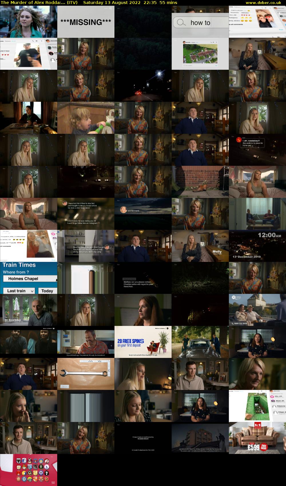 The Murder of Alex Rodda:... (ITV) Saturday 13 August 2022 22:35 - 23:30
