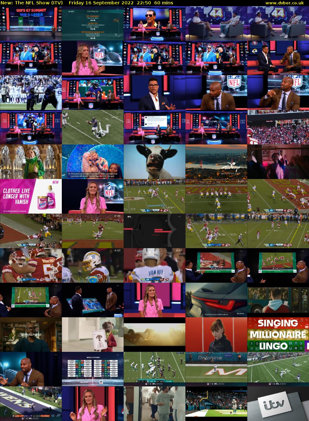 The NFL Show (ITV) Friday 16 September 2022 22:50 - 23:50