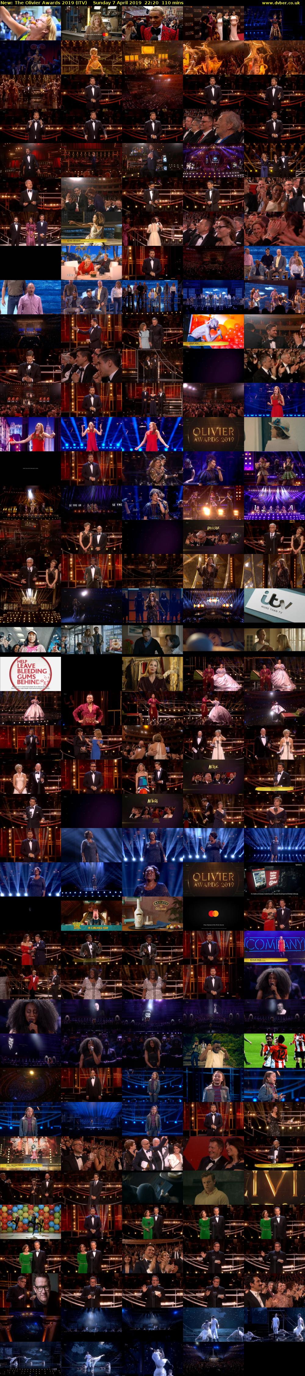 The Olivier Awards 2019 (ITV) Sunday 7 April 2019 22:20 - 00:10