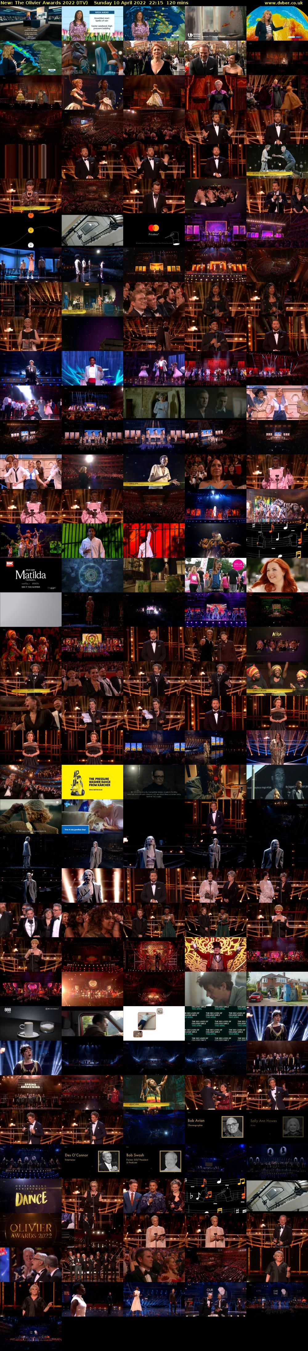 The Olivier Awards 2022 (ITV) Sunday 10 April 2022 22:15 - 00:15