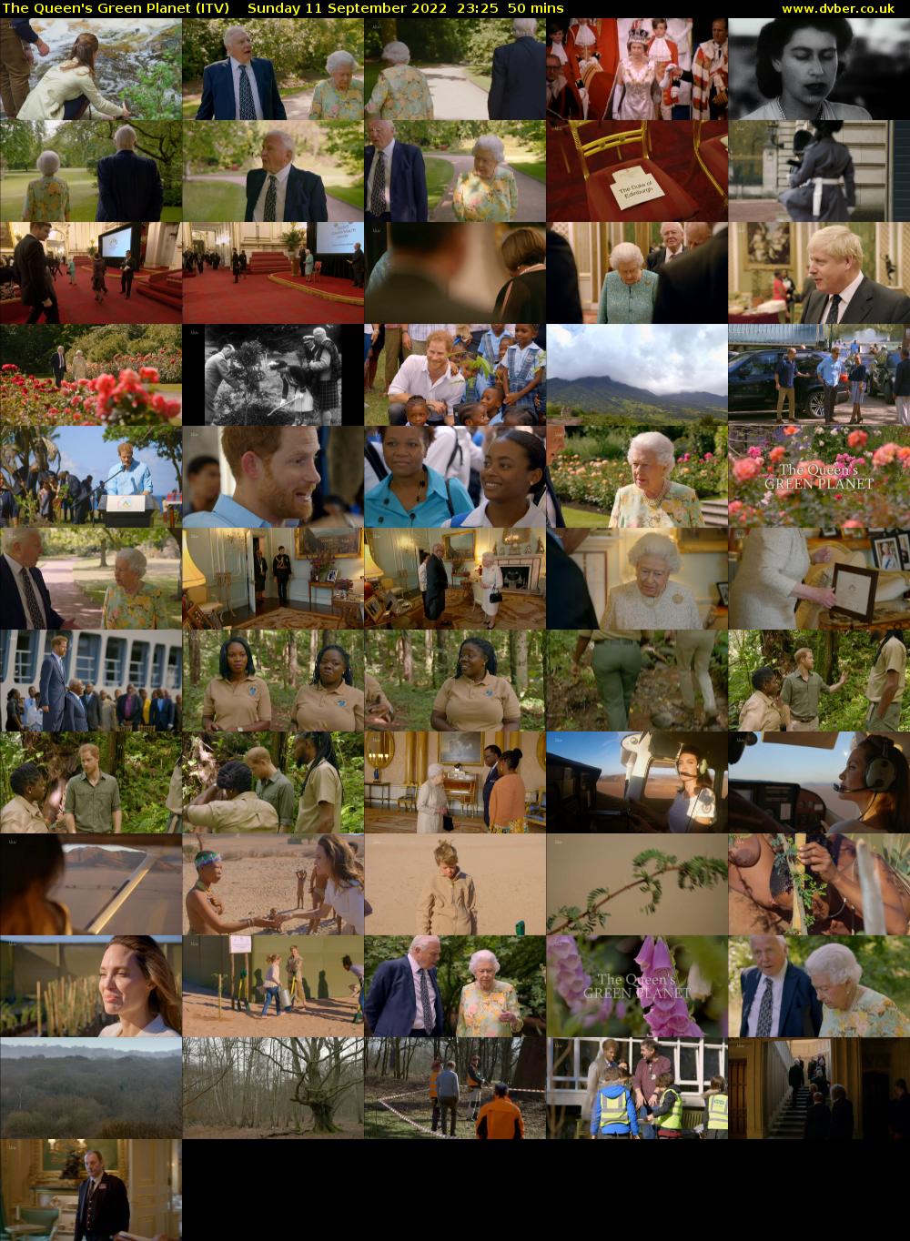 The Queen's Green Planet (ITV) Sunday 11 September 2022 23:25 - 00:15