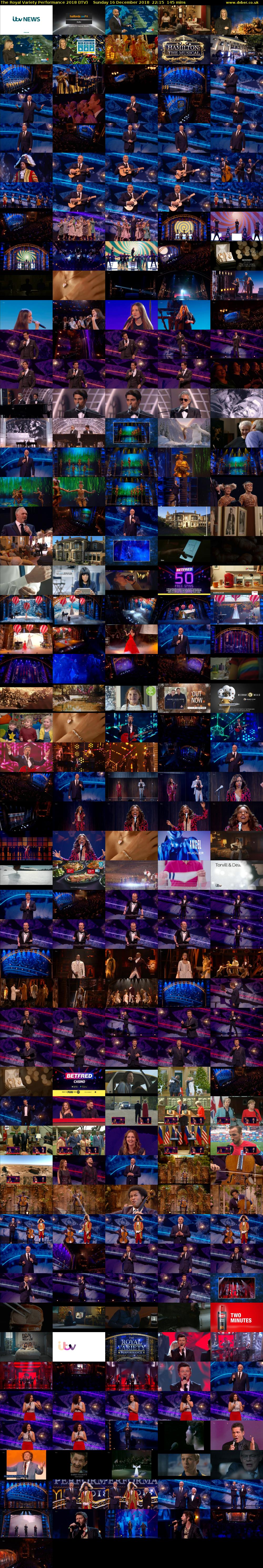 The Royal Variety Performance 2018 (ITV) Sunday 16 December 2018 22:15 - 00:40