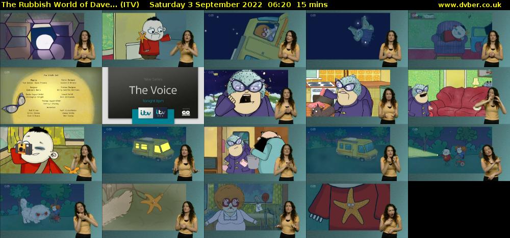 The Rubbish World of Dave... (ITV) Saturday 3 September 2022 06:20 - 06:35