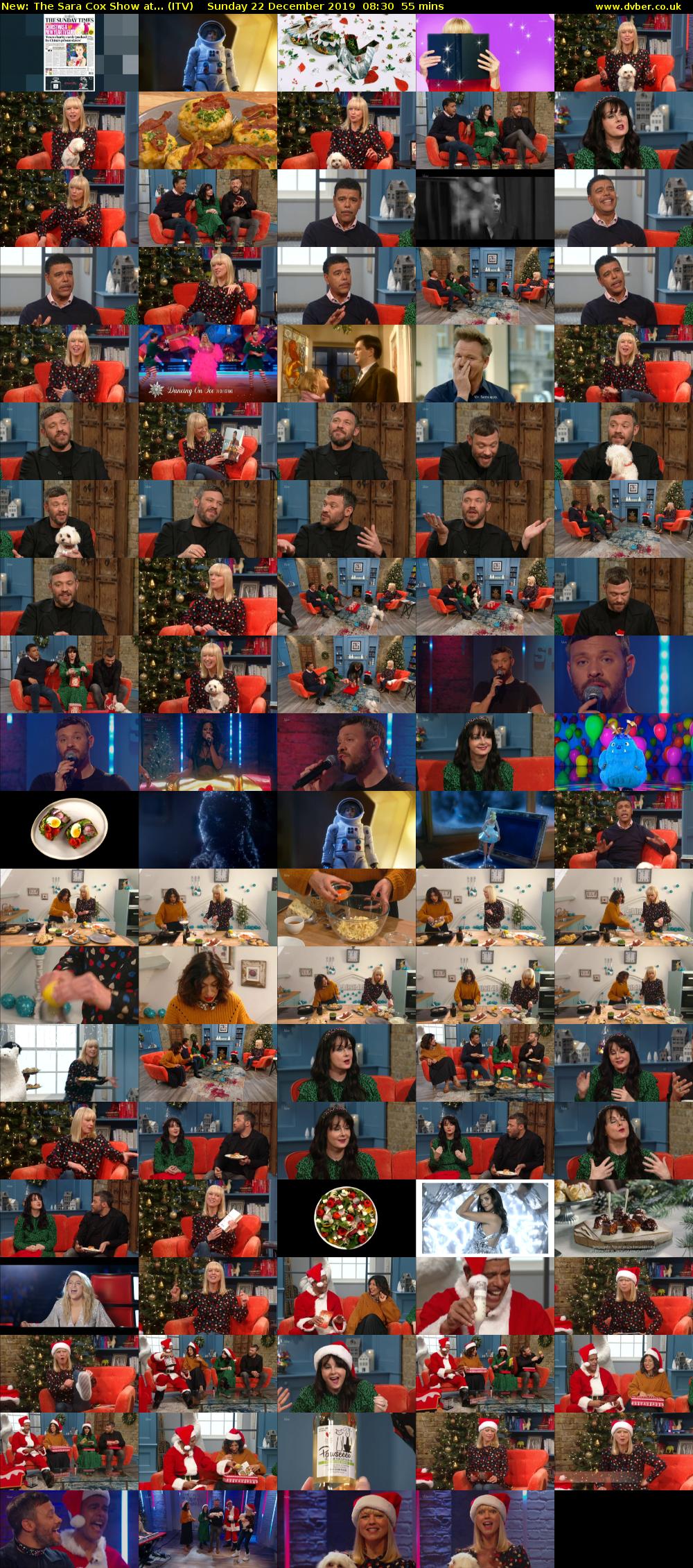 The Sara Cox Show at... (ITV) Sunday 22 December 2019 08:30 - 09:25