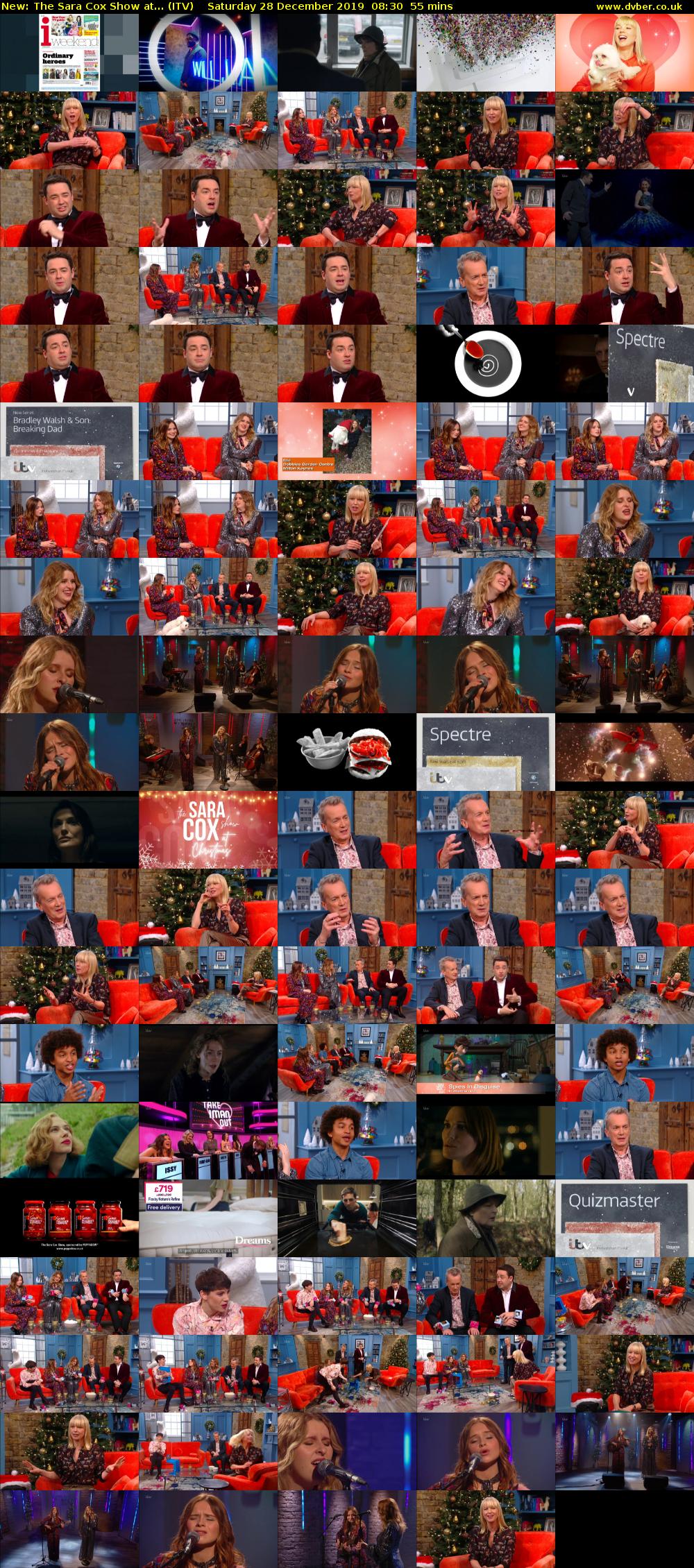 The Sara Cox Show at... (ITV) Saturday 28 December 2019 08:30 - 09:25